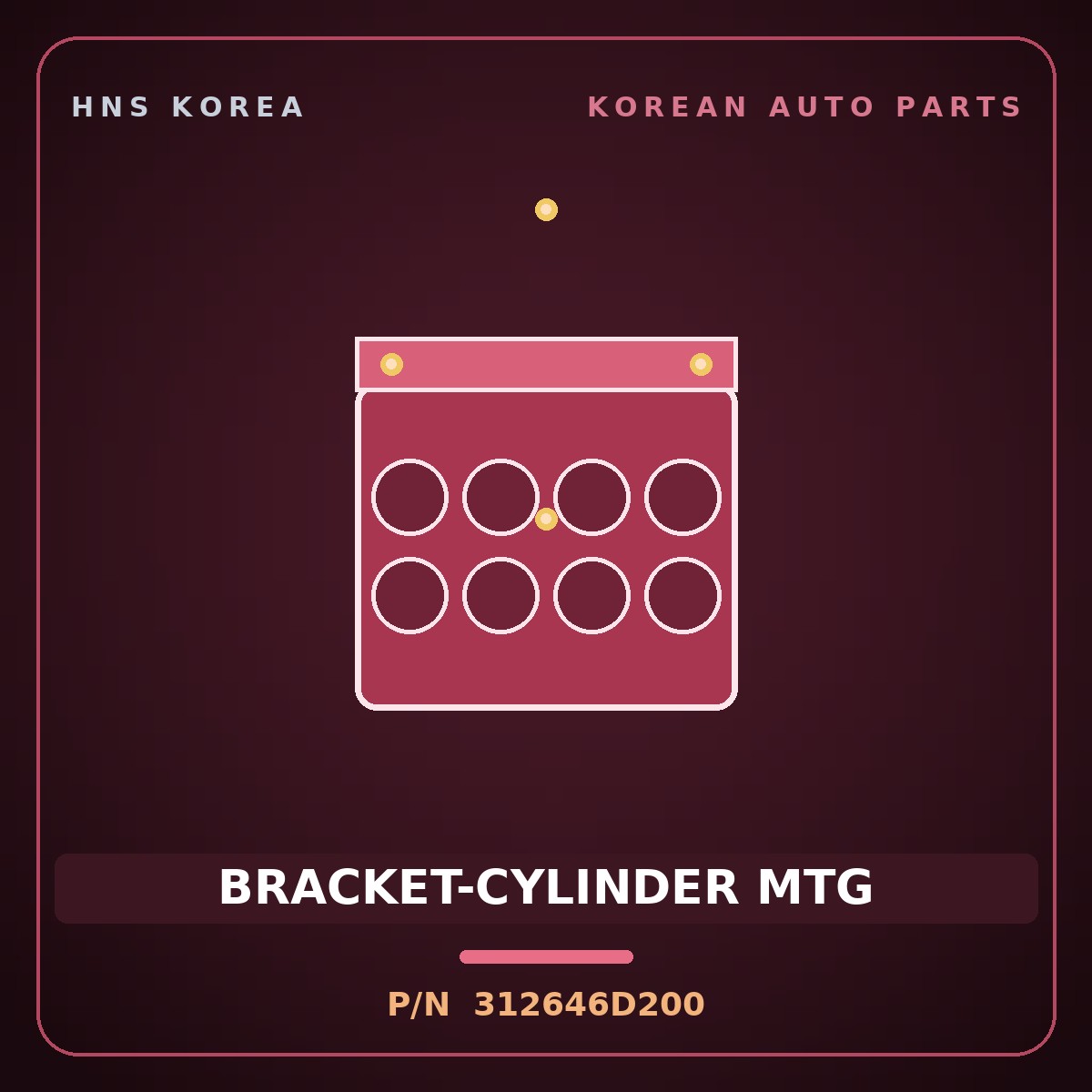 Genuine Mobis BRACKET-CYLINDER MTG 312646D200 for Pavise 2019 HNS Parts Korea