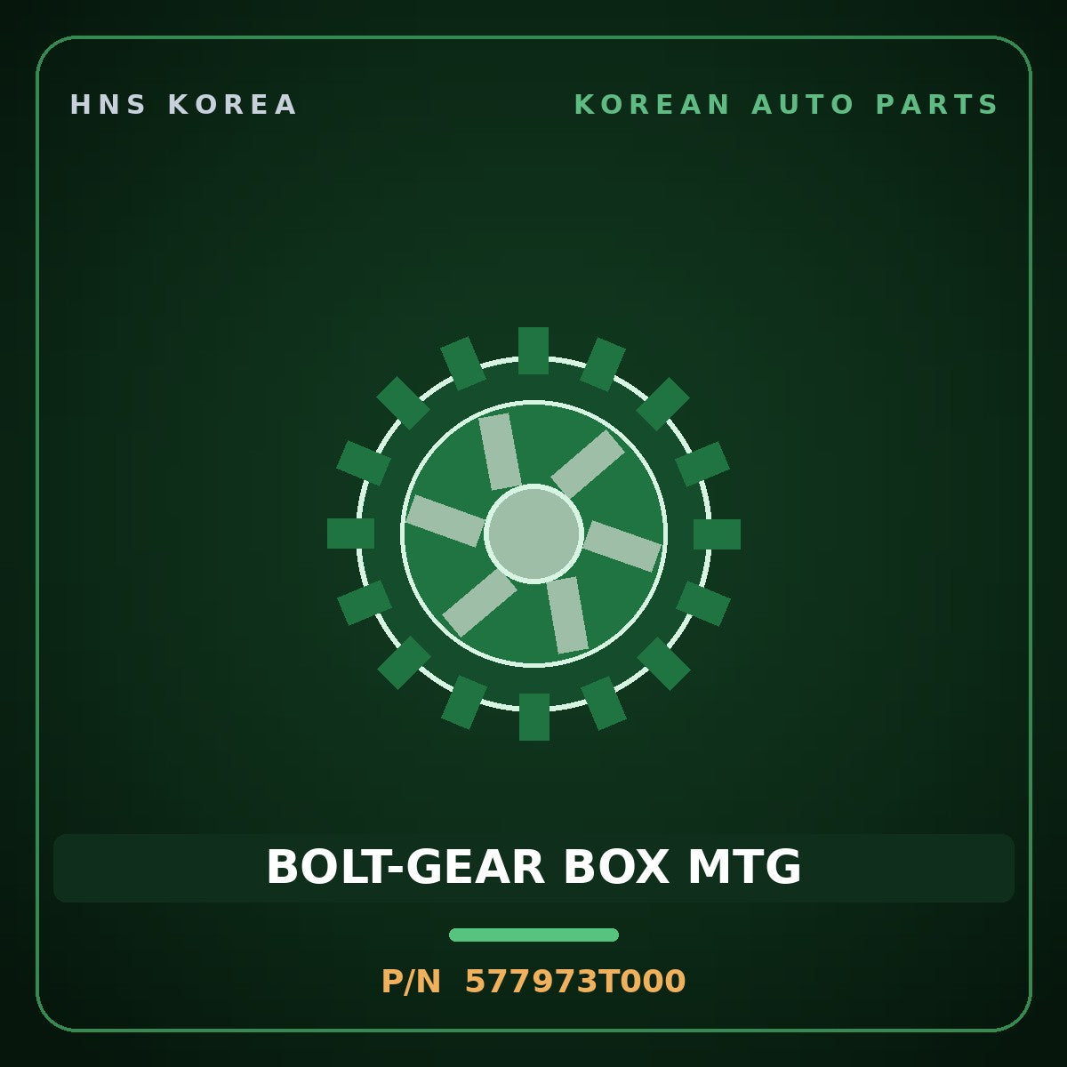 Genuine Mobis BOLT-GEAR BOX MTG 577973T000 for K9 2011 HNS Parts Korea