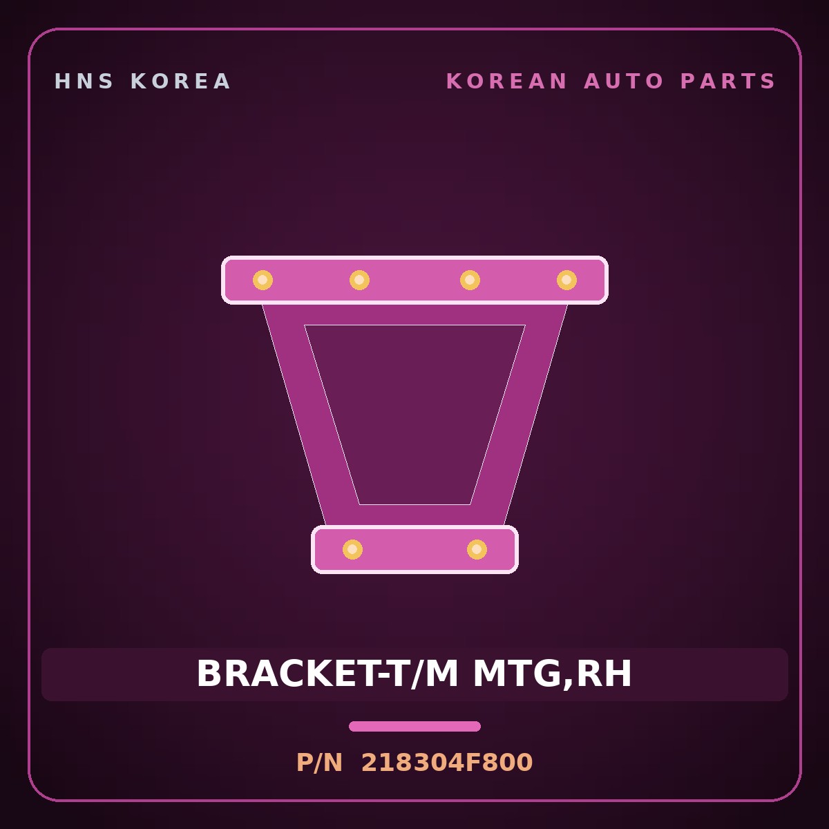 Genuine Mobis BRACKET-T/M MTG,RH 218304F800 for Porter 2004 HNS Parts Korea