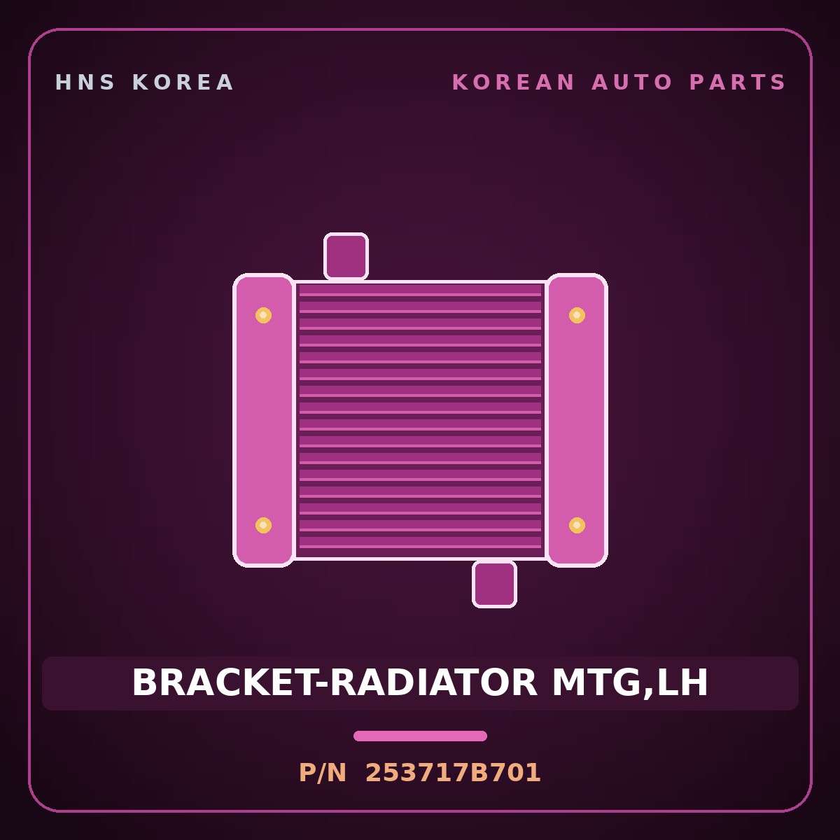 Genuine Mobis BRACKET-RADIATOR MTG,LH 253717B701 for 8-Ton Truck 2000 HNS Parts Korea