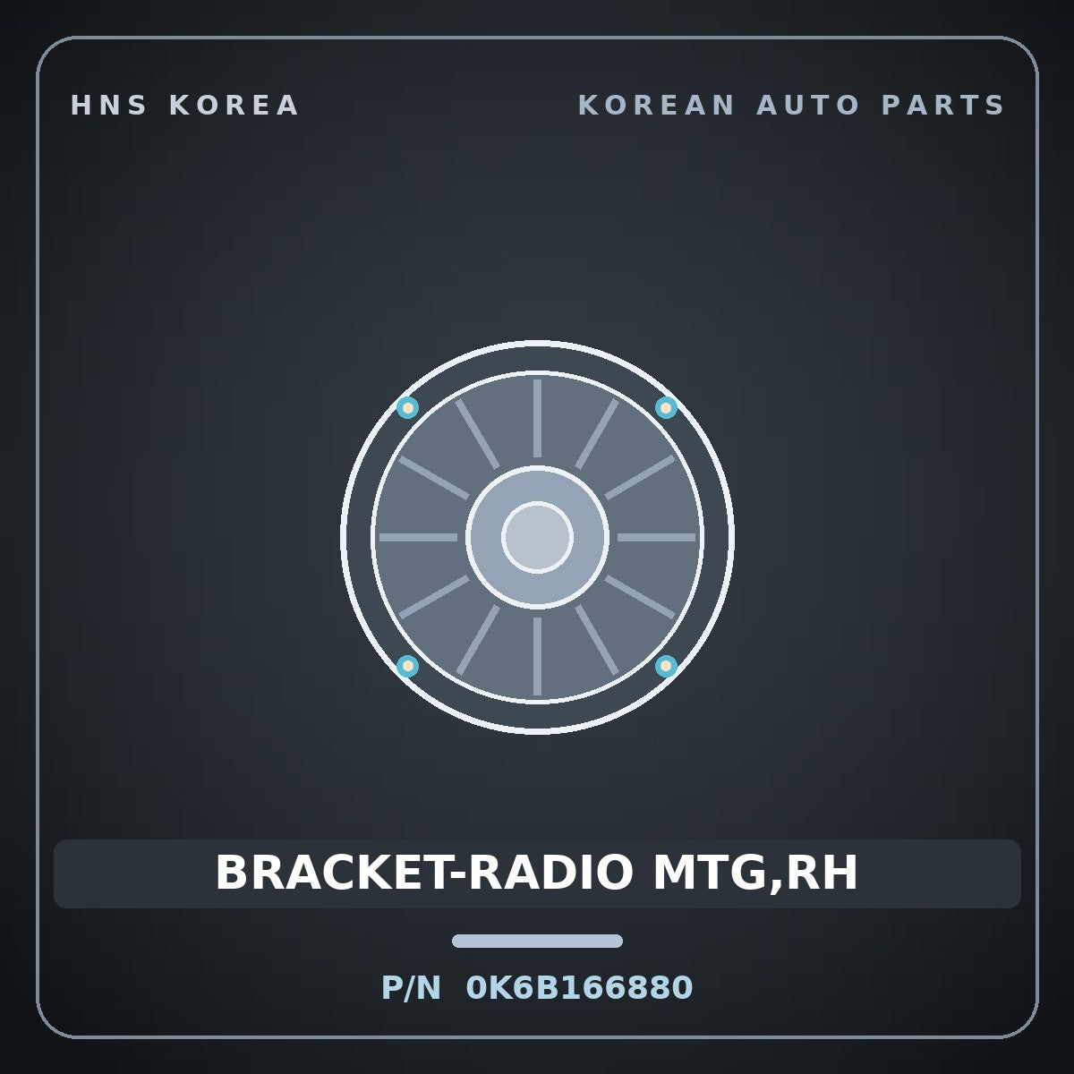 Genuine Mobis BRACKET-RADIO MTG,RH 0K6B166880 for Bongo 1997 HNS Parts Korea