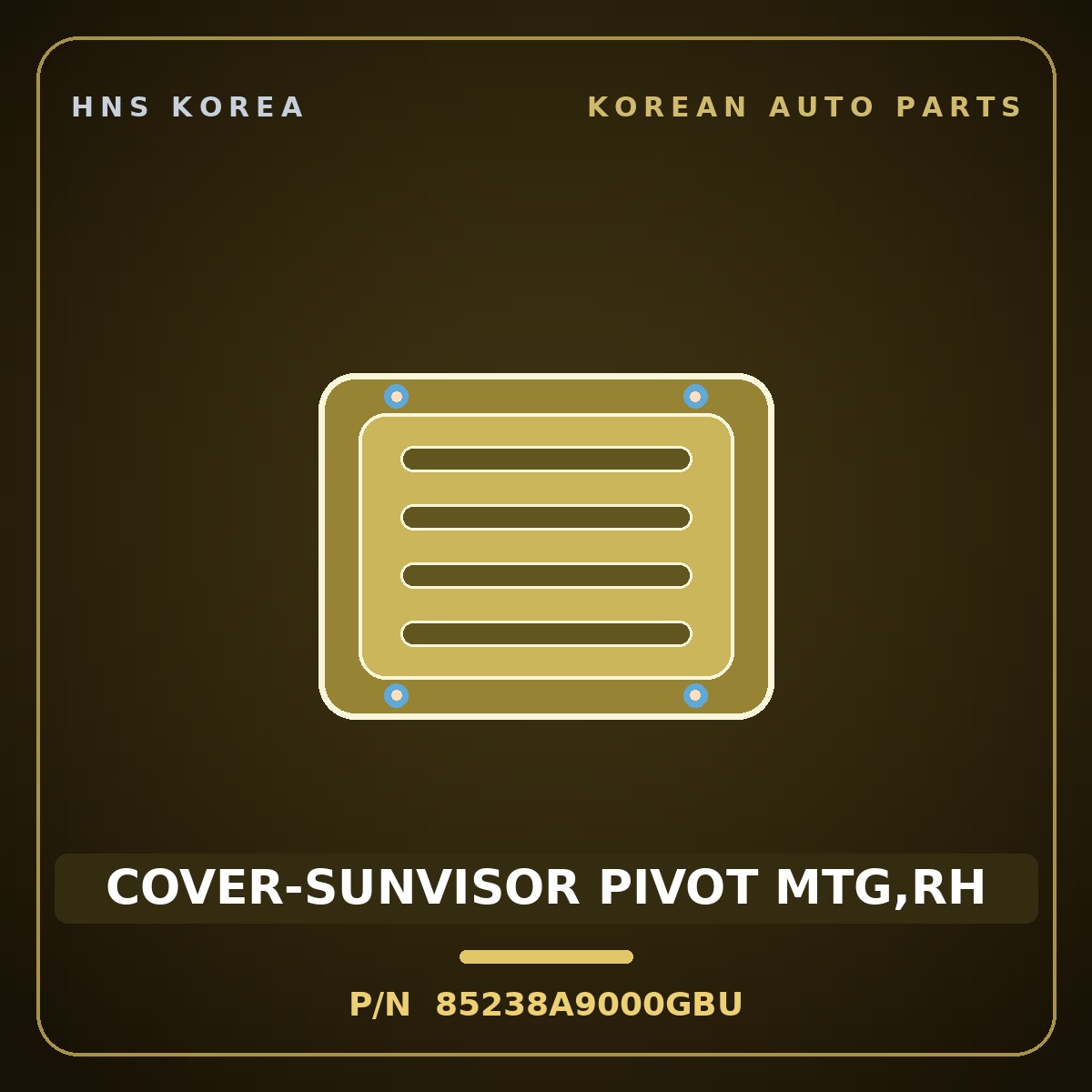 Genuine Mobis COVER-SUNVISOR PIVOT MTG,RH 85238A9000GBU for Carnival 2014 HNS Parts Korea
