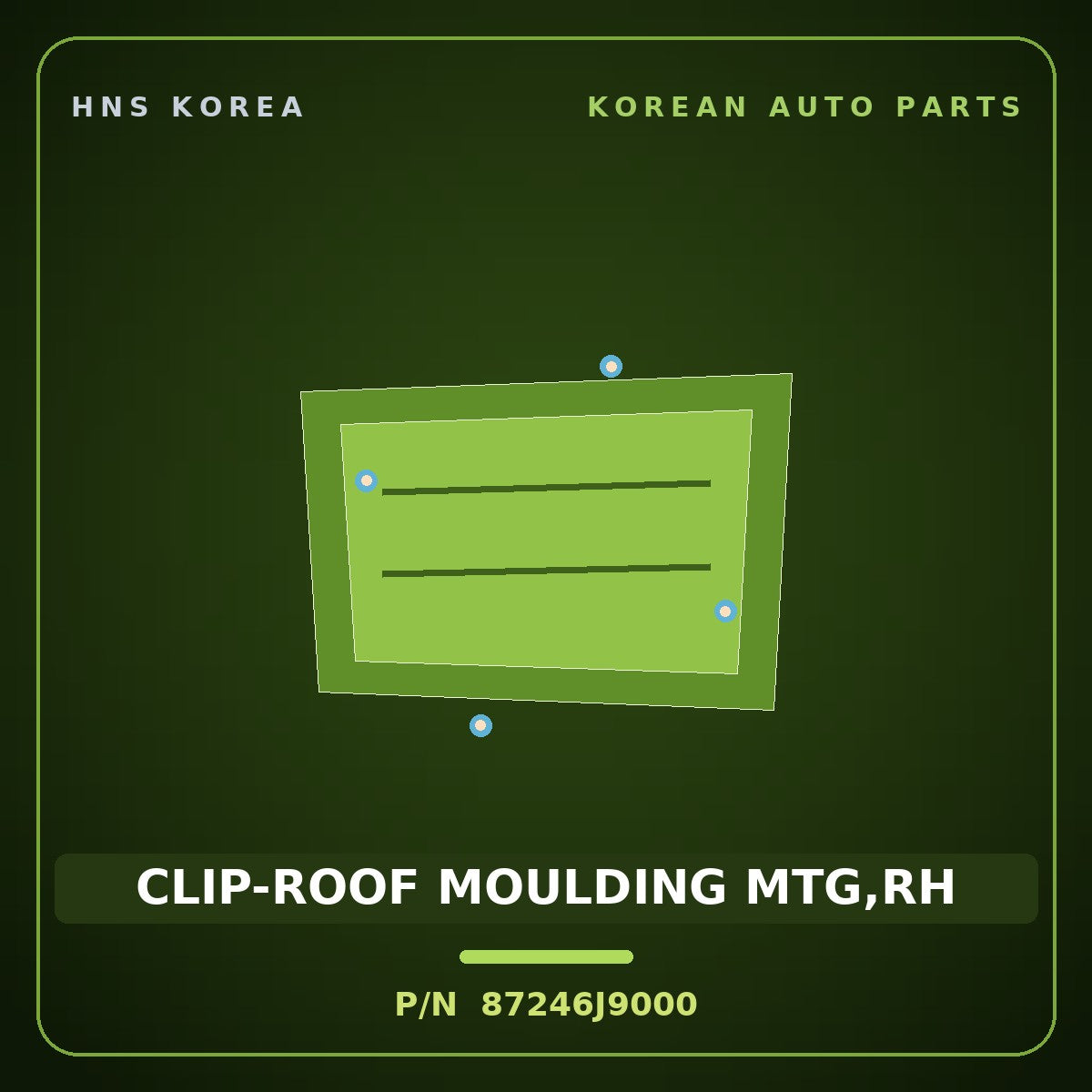 Genuine Mobis CLIP-ROOF MOULDING MTG,RH 87246J9000 for Kona 2018 HNS Parts Korea