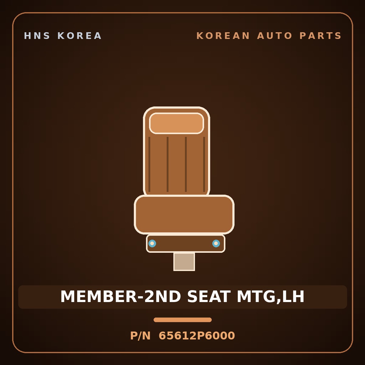Genuine Mobis MEMBER-2ND SEAT MTG,LH 65612P6000 for Santa Fe 2024 HNS Parts Korea