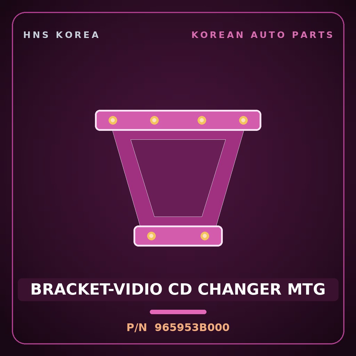 Genuine Mobis BRACKET-VIDIO CD CHANGER MTG 965953B000 for Equus 1999 HNS Parts Korea