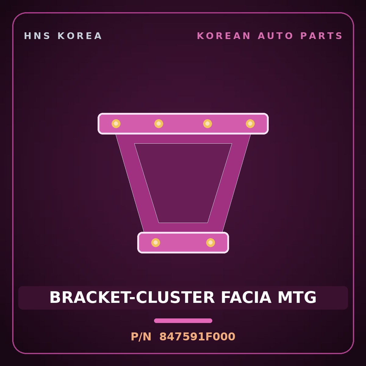 Genuine Mobis BRACKET-CLUSTER FACIA MTG 847591F000 for Sportage 2006 HNS Parts Korea