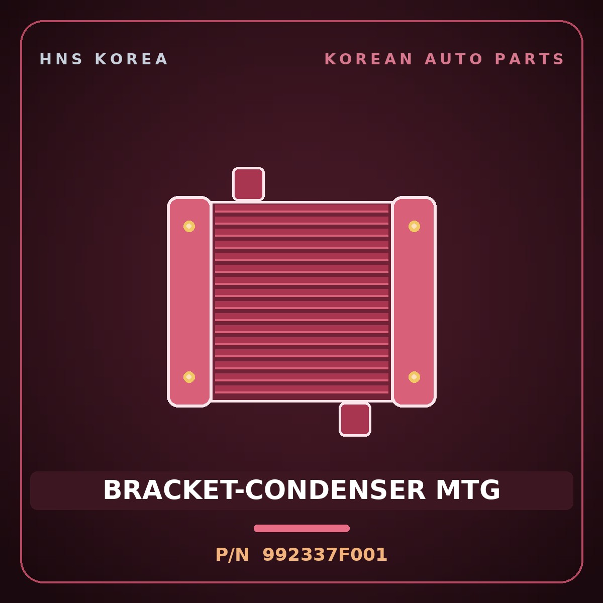Genuine Mobis BRACKET-CONDENSER MTG 992337F001 for 8-Ton Truck 2000 HNS Parts Korea