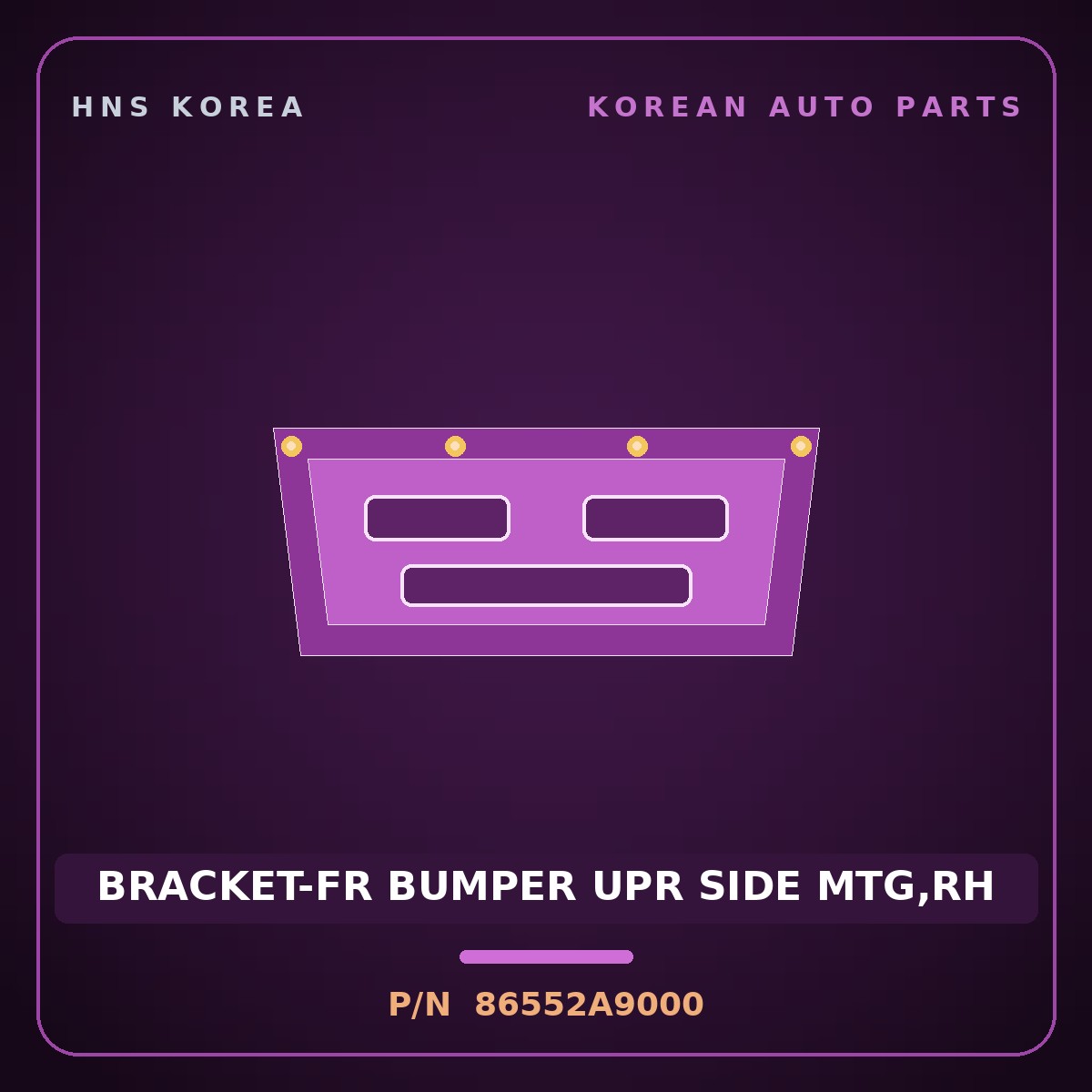 Genuine Mobis BRACKET-FR BUMPER UPR SIDE MTG,RH 86552A9000 for Carnival 2014 HNS Parts Korea