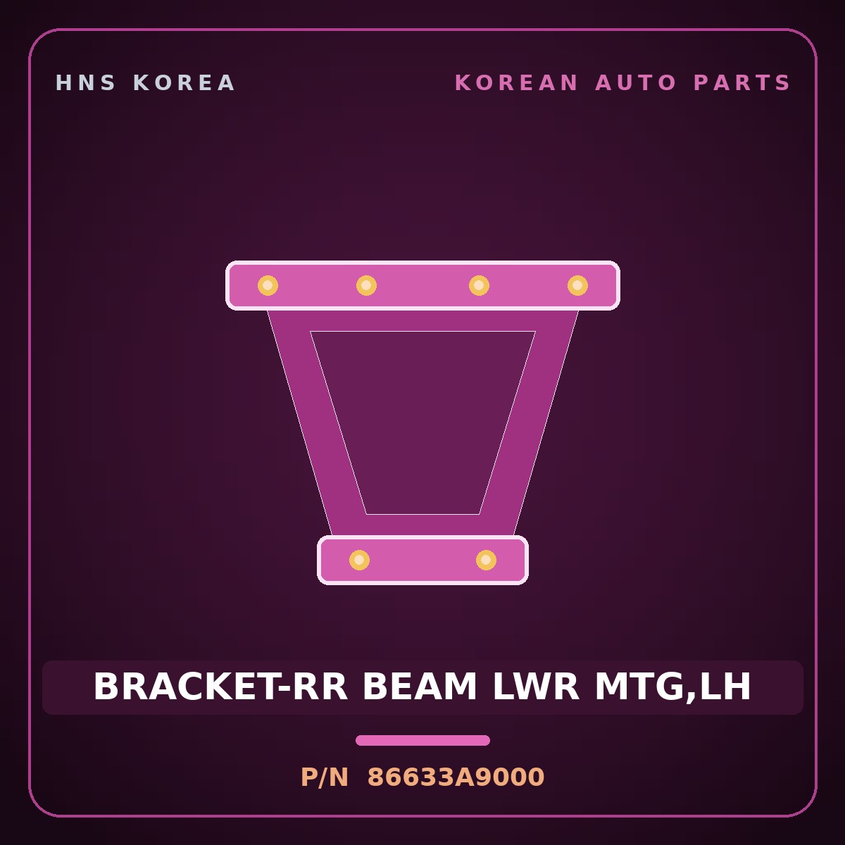 Genuine Mobis BRACKET-RR BEAM LWR MTG,LH 86633A9000 for Carnival 2014 HNS Parts Korea