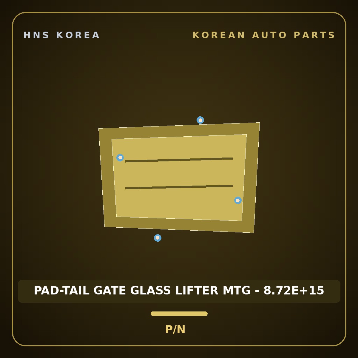 Genuine Mobis PAD-TAIL GATE GLASS LIFTER MTG - 8.72E+15  for Sorento 2002 HNS Parts Korea