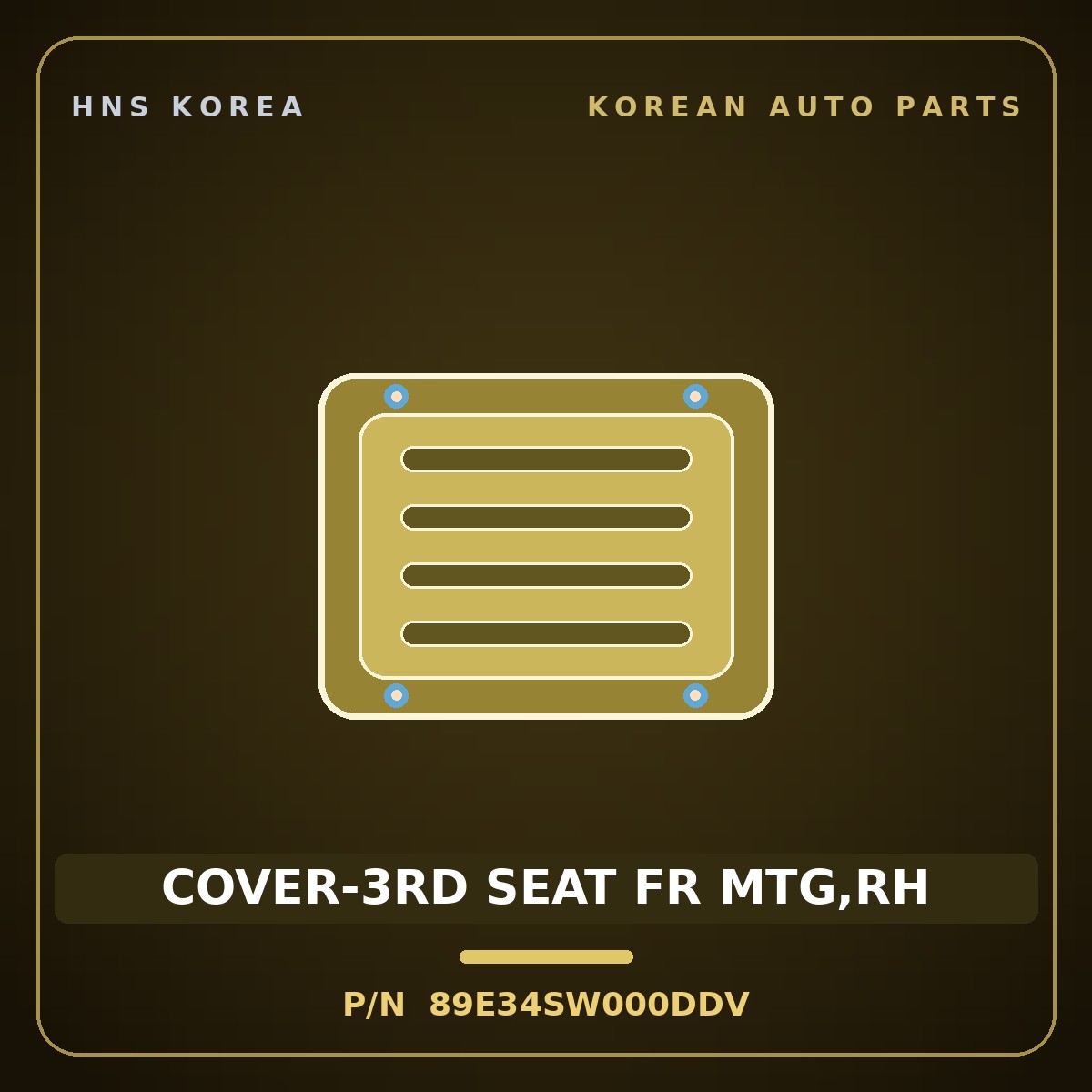 Genuine Mobis COVER-3RD SEAT FR MTG,RH 89E34SW000DDV for PV5 2026 HNS Parts Korea