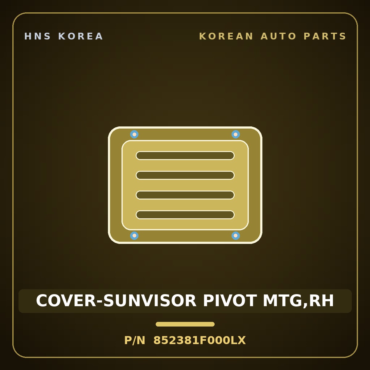 Genuine Mobis COVER-SUNVISOR PIVOT MTG,RH 852381F000LX for Sportage 2006 HNS Parts Korea