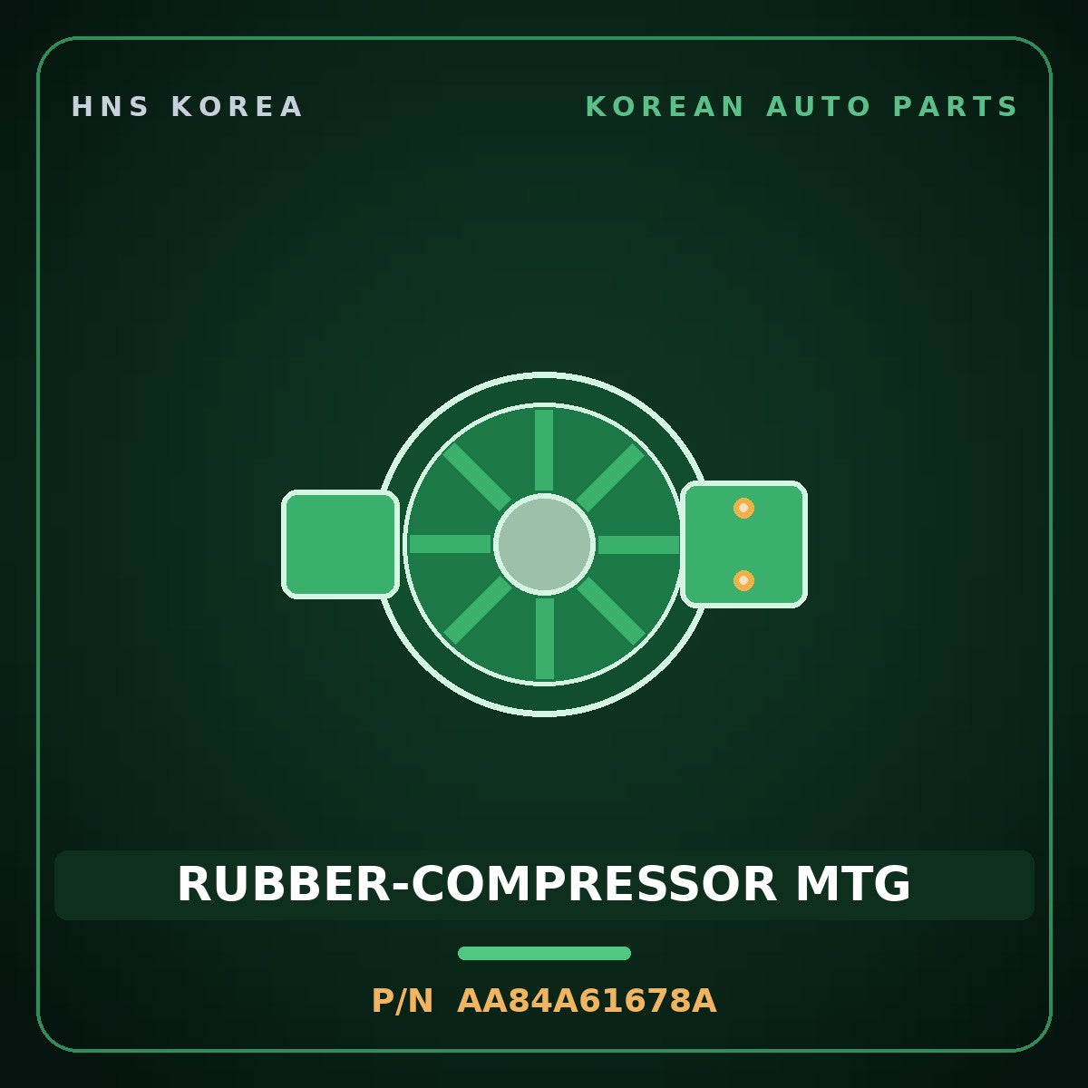 Genuine Mobis RUBBER-COMPRESSOR MTG AA84A61678A for Granbird 2001 HNS Parts Korea