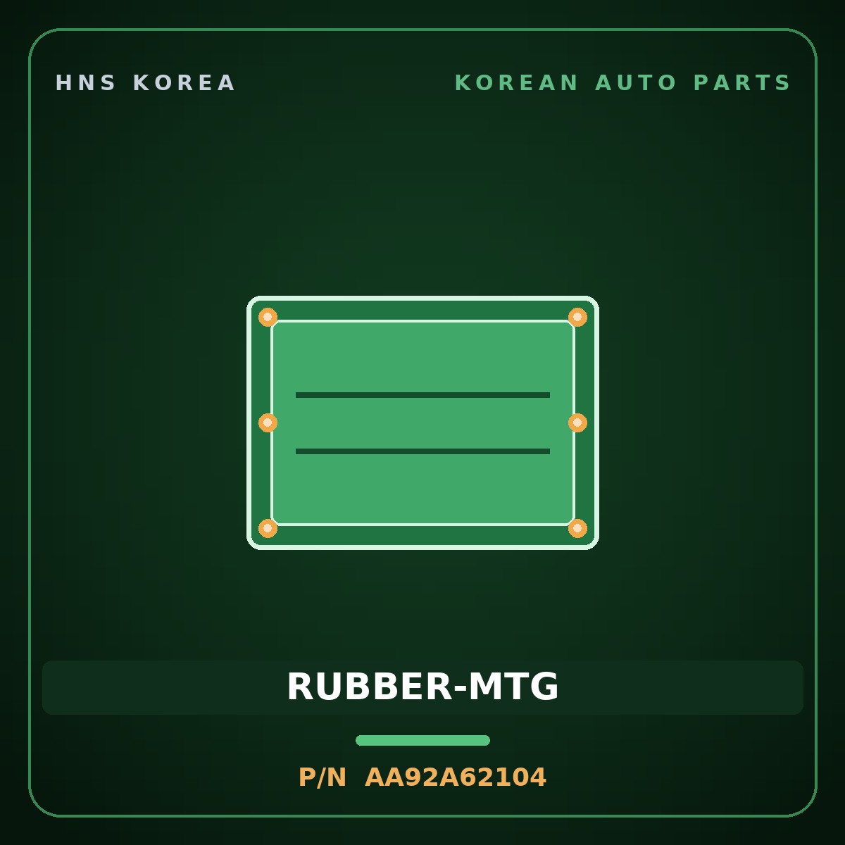 Genuine Mobis RUBBER-MTG AA92A62104 for AM928/AM937 1998 HNS Parts Korea