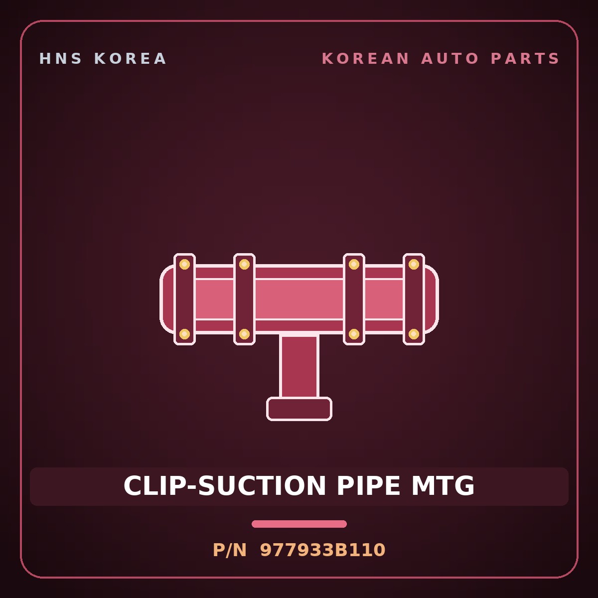 Genuine Mobis CLIP-SUCTION PIPE MTG 977933B110 for Equus 2006 HNS Parts Korea