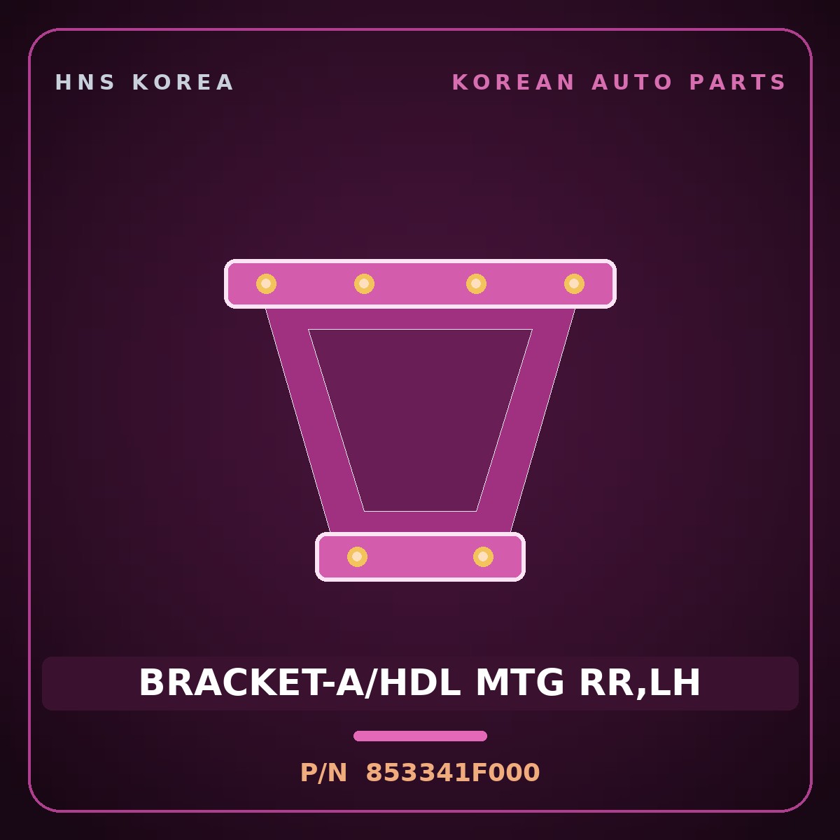 Genuine Mobis BRACKET-A/HDL MTG RR,LH 853341F000 for Sportage 2006 HNS Parts Korea