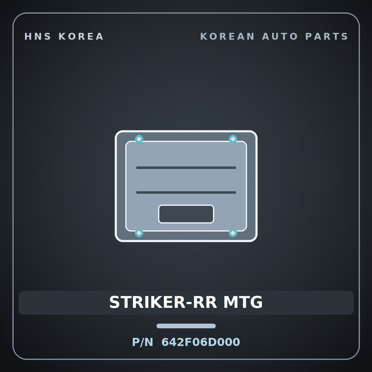 Genuine Mobis STRIKER-RR MTG 642F06D000 for Pavise 2019 HNS Parts Korea