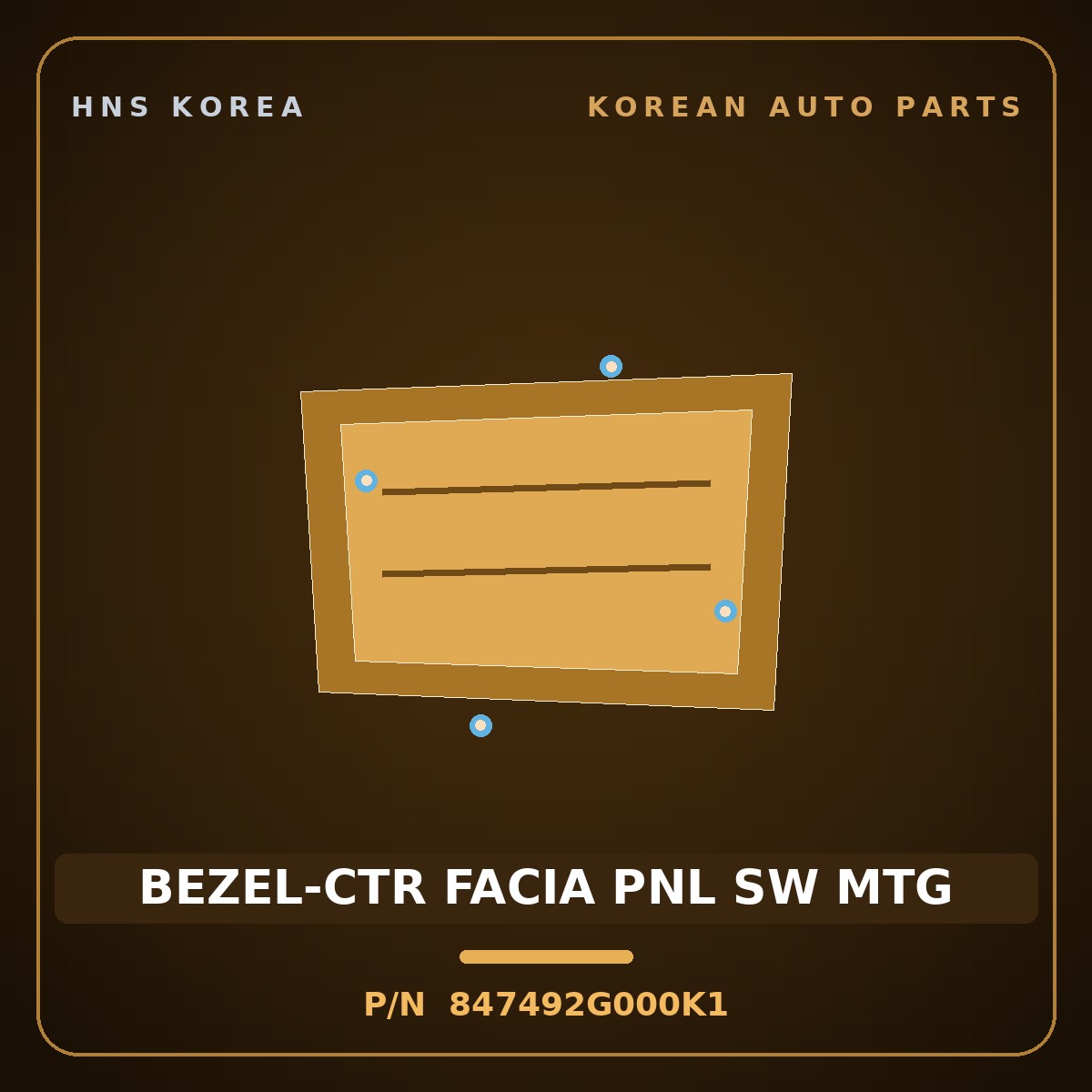 Genuine Mobis BEZEL-CTR FACIA PNL SW MTG 847492G000K1 for Lotze 2006 HNS Parts Korea