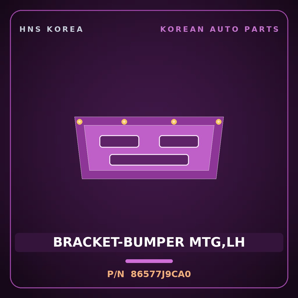 Genuine Mobis BRACKET-BUMPER MTG,LH 86577J9CA0 for Kona 2021 HNS Parts Korea