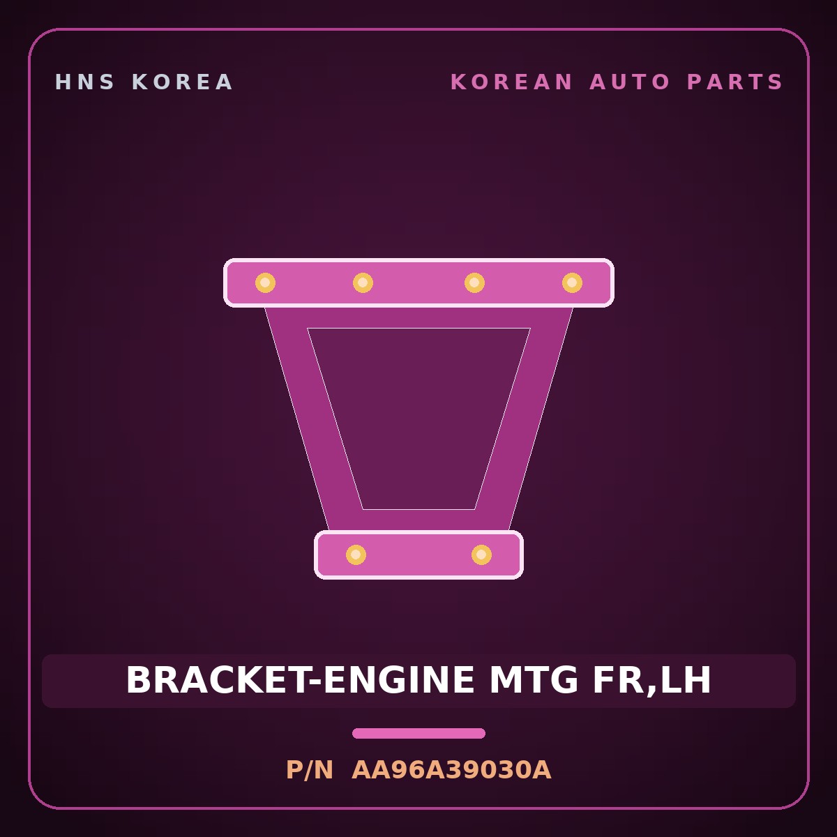 Genuine Mobis BRACKET-ENGINE MTG FR,LH AA96A39030A for AM928/AM937 1998 HNS Parts Korea
