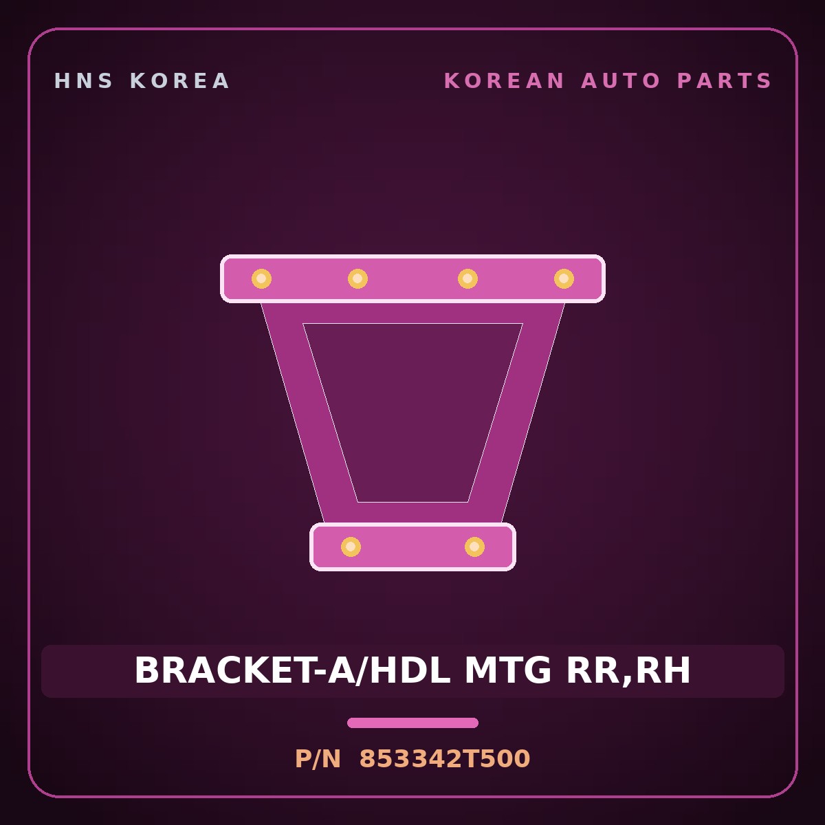 Genuine Mobis BRACKET-A/HDL MTG RR,RH 853342T500 for K5 2011 HNS Parts Korea