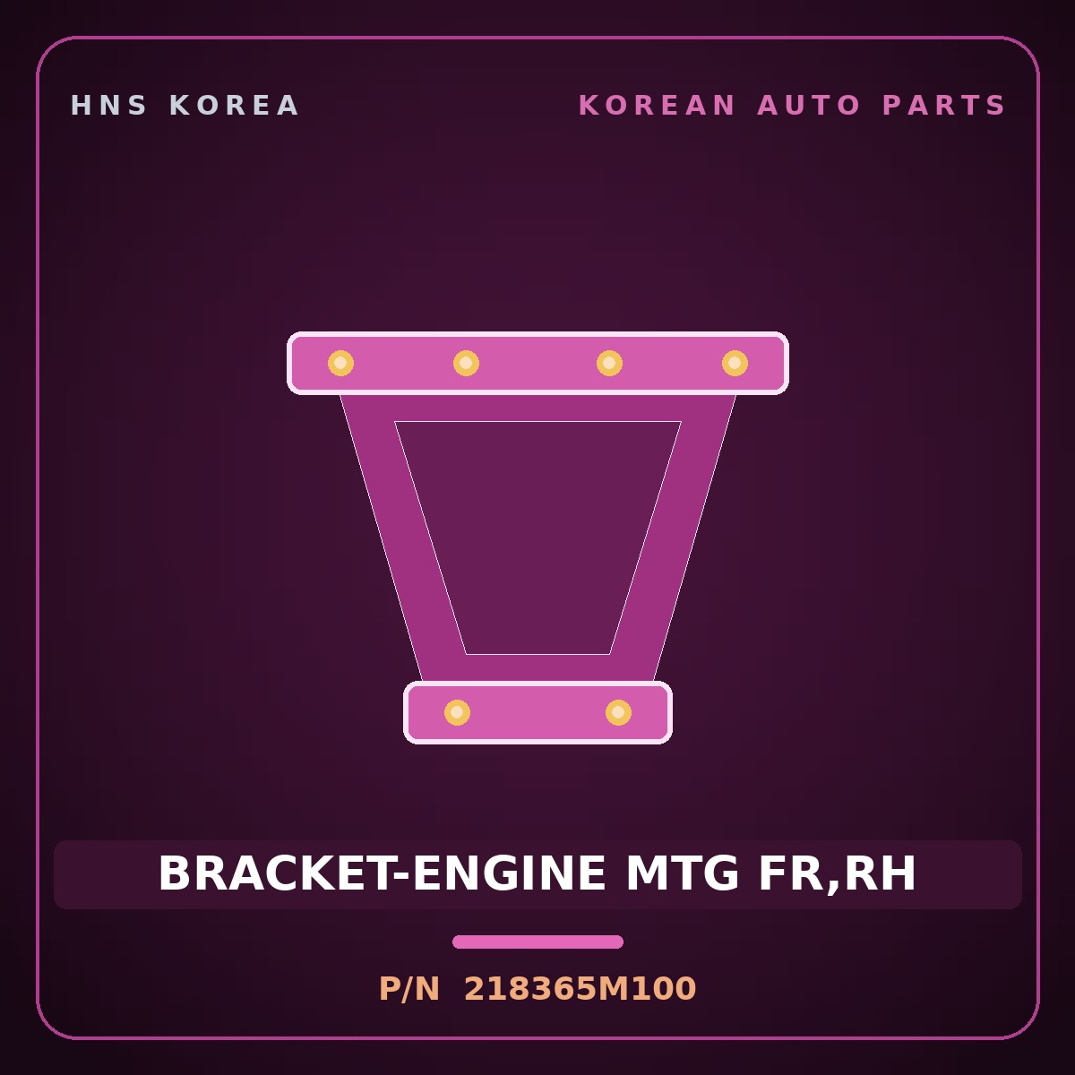 Genuine Mobis BRACKET-ENGINE MTG FR,RH 218365M100 for Mighty 2015 HNS Parts Korea