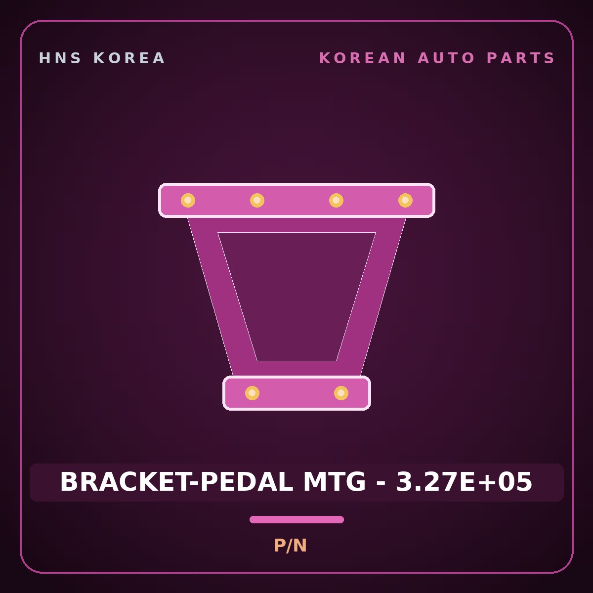 Genuine Mobis BRACKET-PEDAL MTG - 3.27E+05  for Global 900 2003 HNS Parts Korea