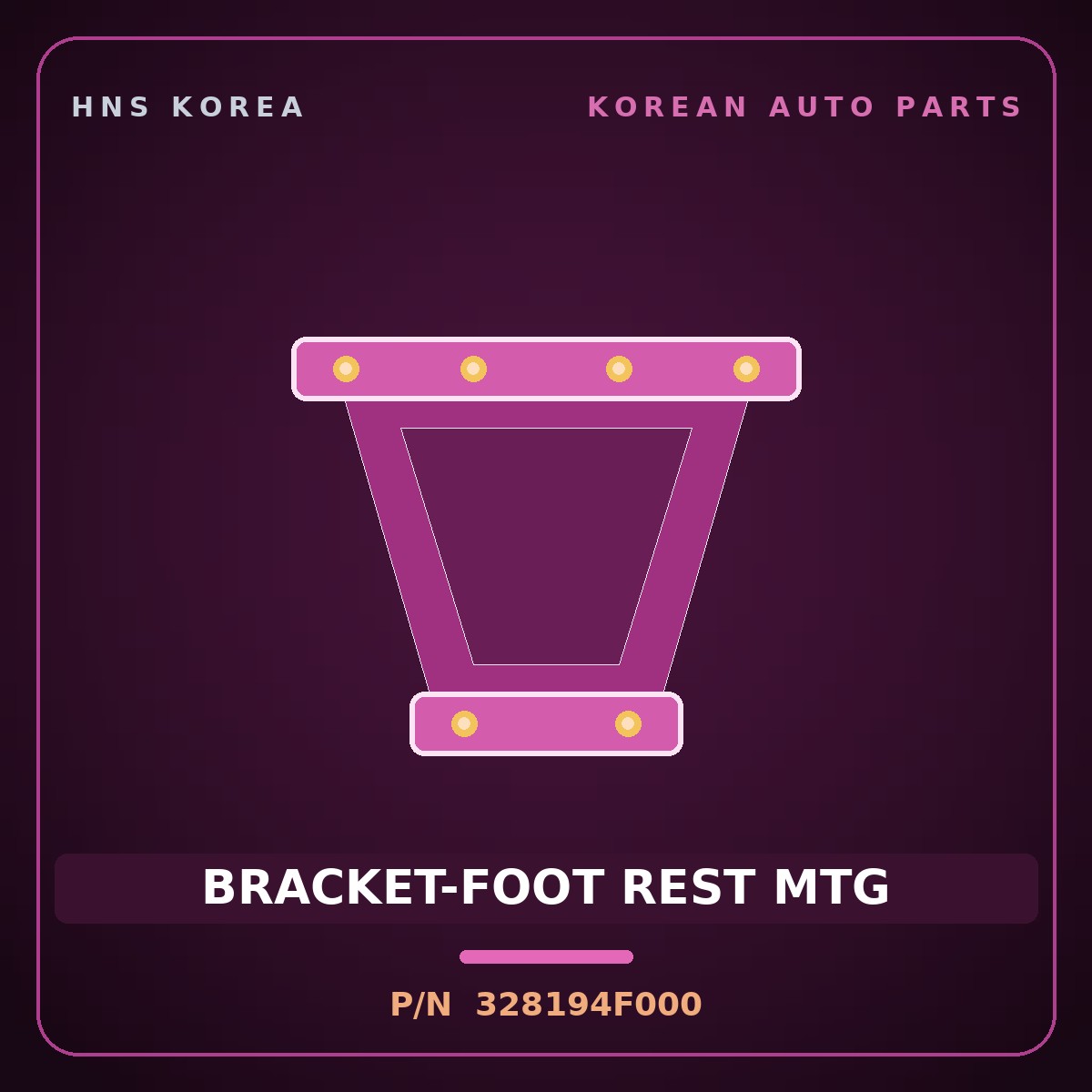 Genuine Mobis BRACKET-FOOT REST MTG 328194F000 for Porter 2004 HNS Parts Korea
