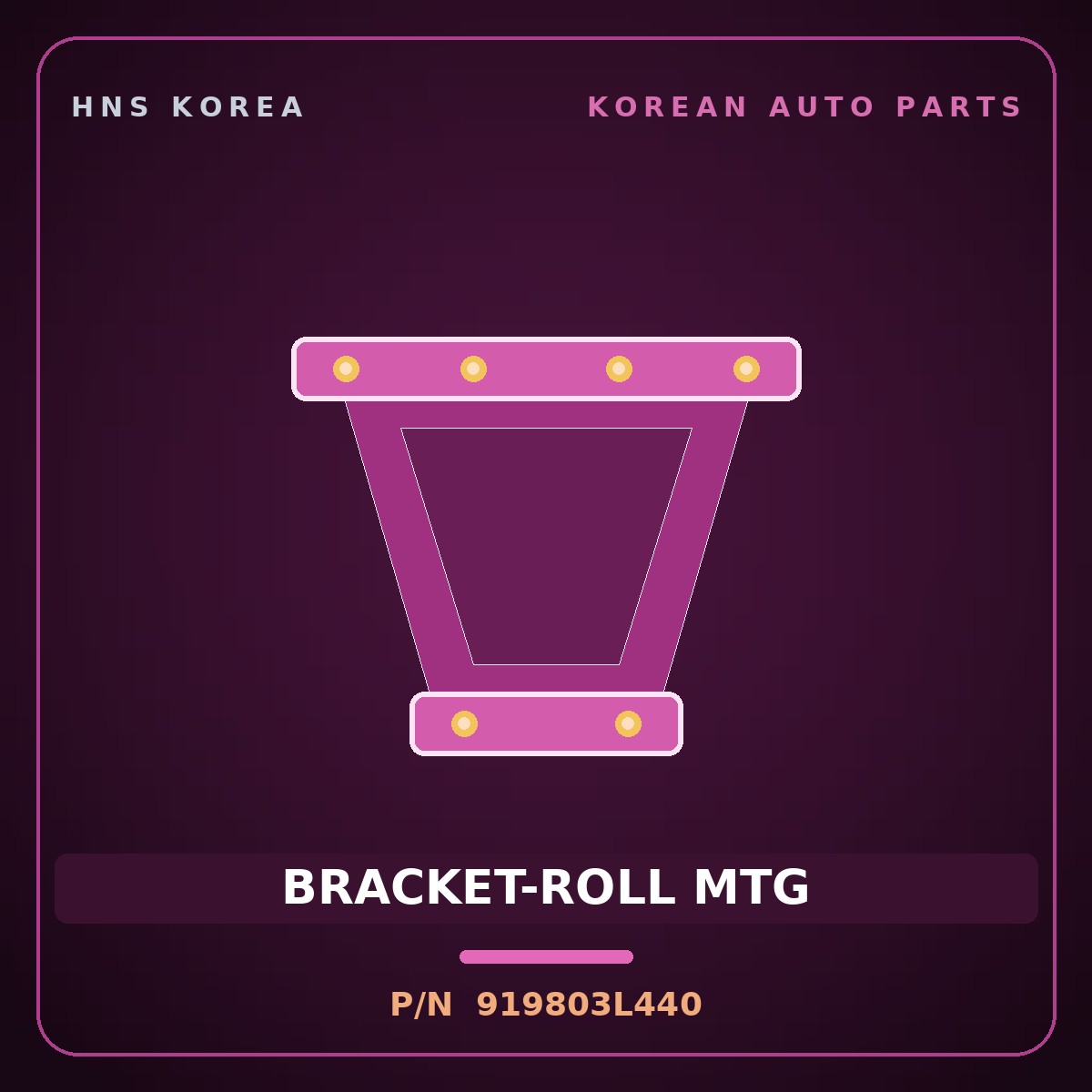 Genuine Mobis BRACKET-ROLL MTG 919803L440 for Grandeur 2006 HNS Parts Korea