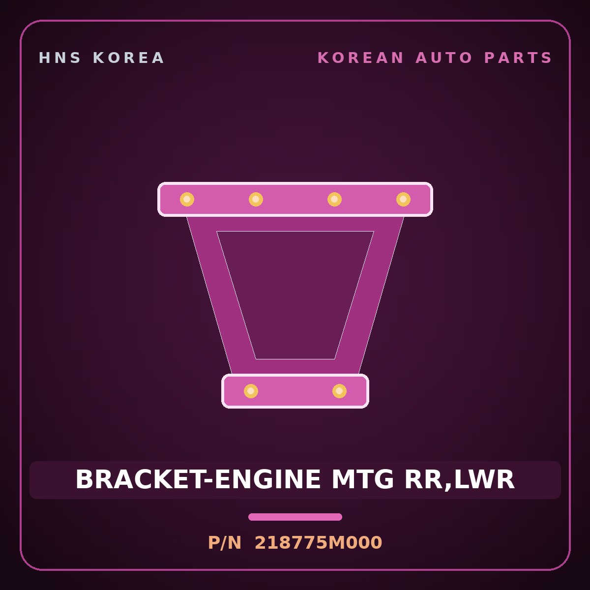 Genuine Mobis BRACKET-ENGINE MTG RR,LWR 218775M000 for Mighty 2015 HNS Parts Korea