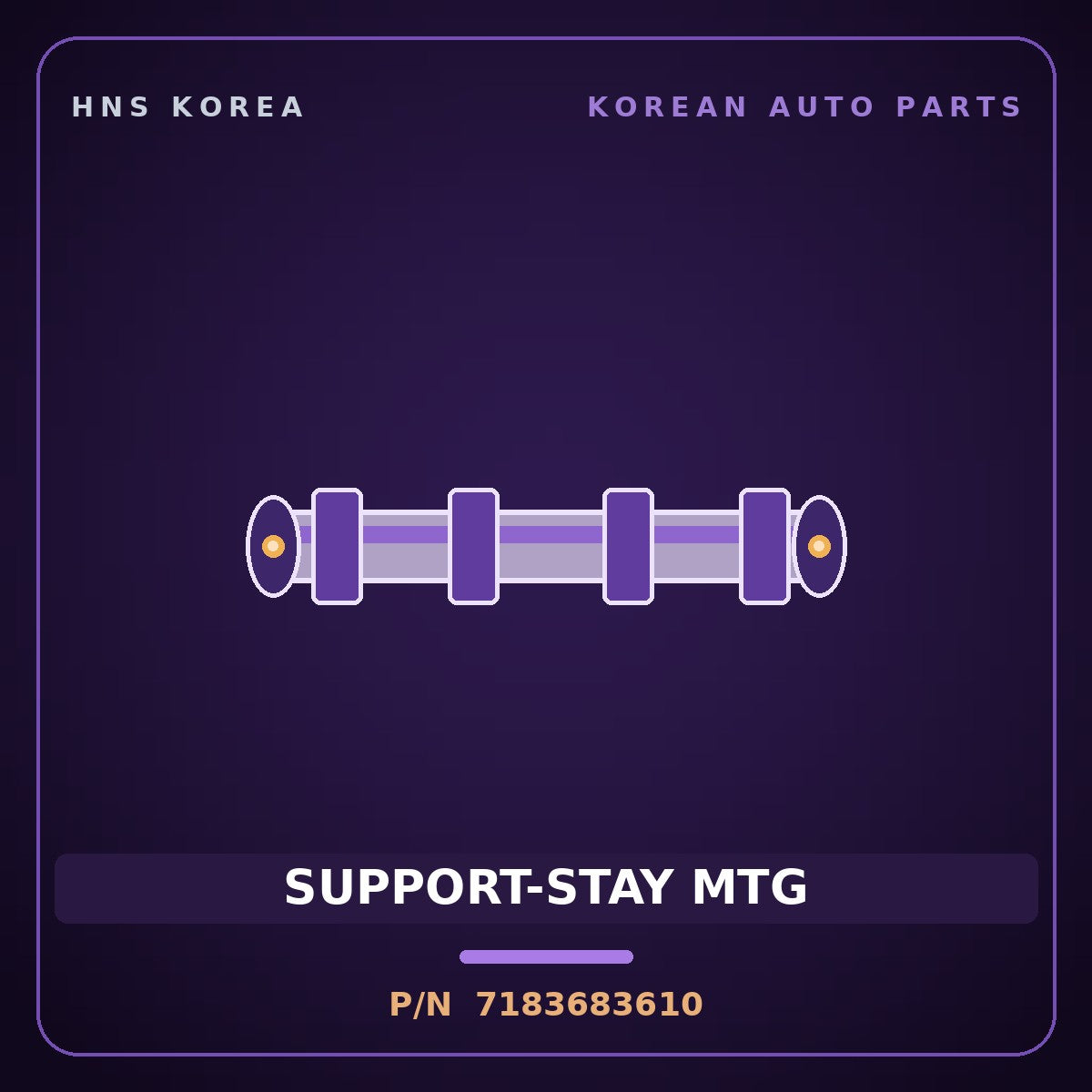 Genuine Mobis SUPPORT-STAY MTG 7183683610 for Aero City 1997 HNS Parts Korea