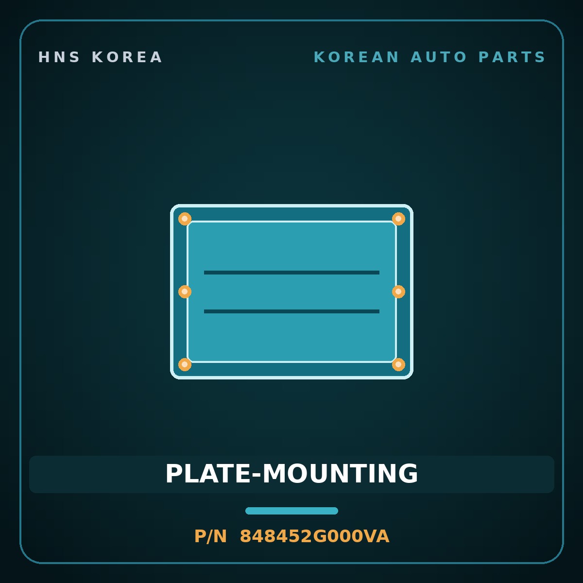 Genuine Mobis PLATE-MOUNTING 848452G000VA for Lotze 2009 HNS Parts Korea