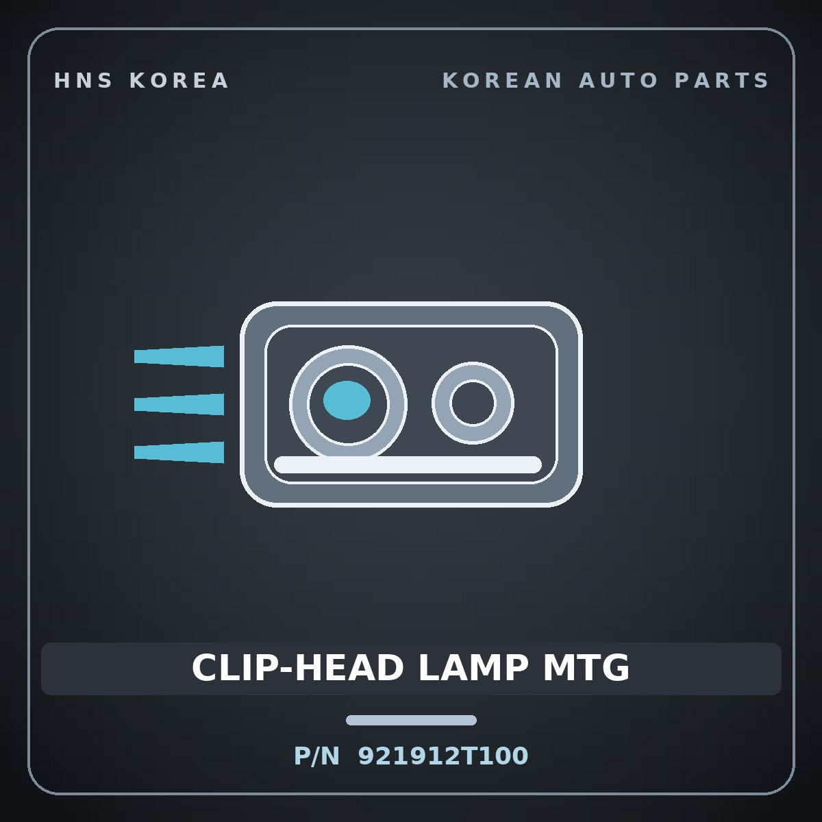 Genuine Mobis CLIP-HEAD LAMP MTG 921912T100 for K5 2011 HNS Parts Korea
