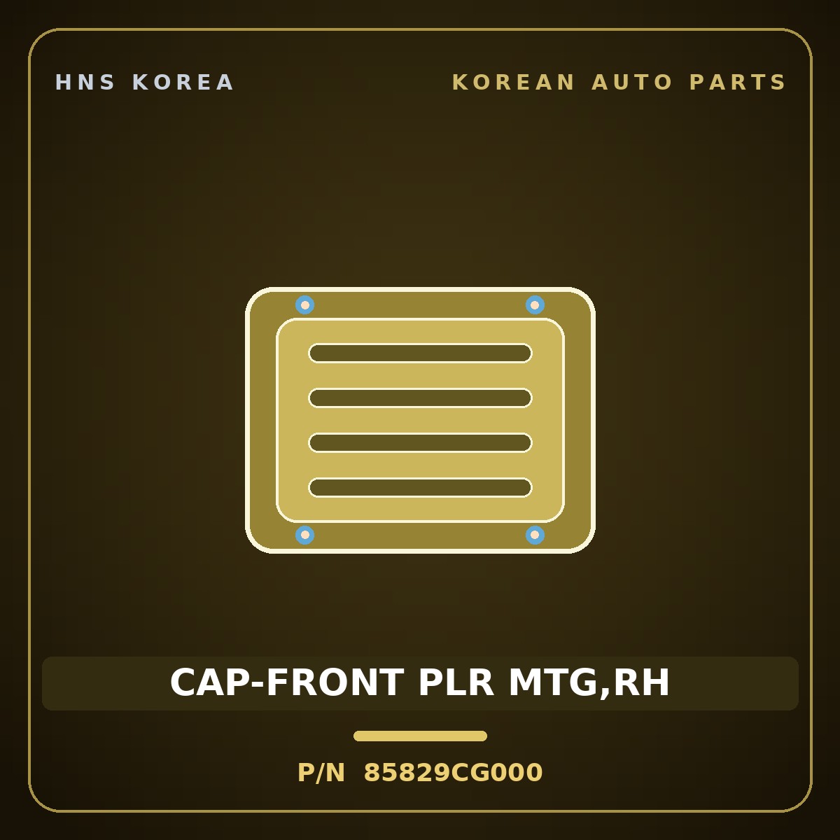 Genuine Mobis CAP-FRONT PLR MTG,RH 85829CG000 for Staria 2021 HNS Parts Korea