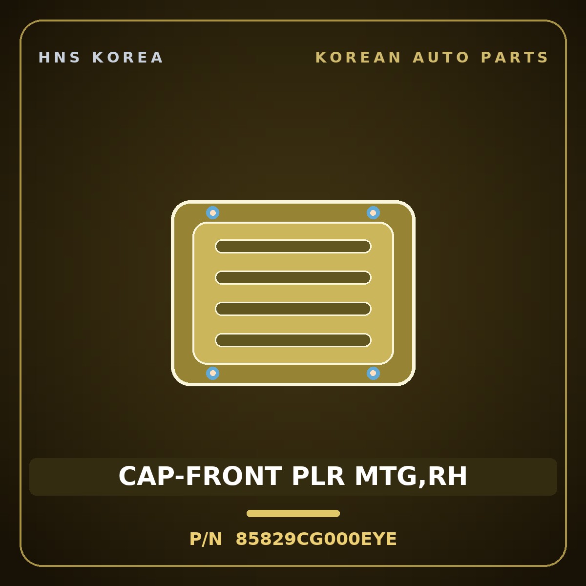 Genuine Mobis CAP-FRONT PLR MTG,RH 85829CG000EYE for Staria 2021 HNS Parts Korea