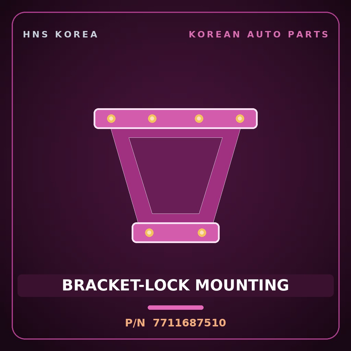 Genuine Mobis BRACKET-LOCK MOUNTING 7711687510 for Aero City 2000 HNS Parts Korea