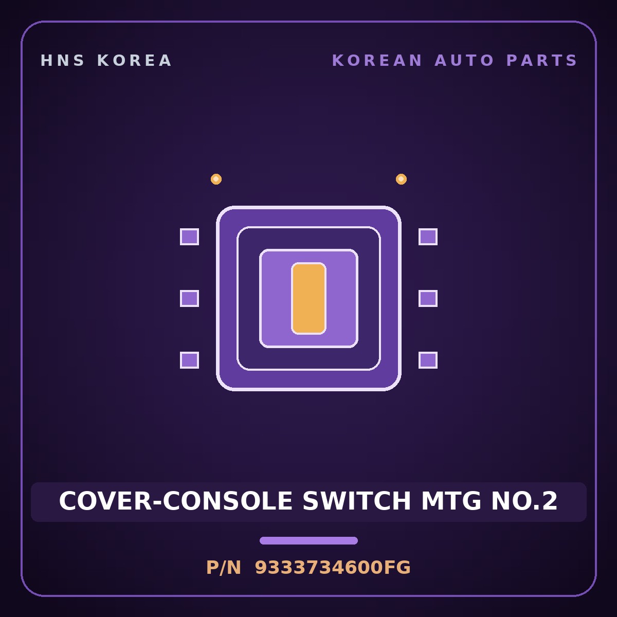 Genuine Mobis COVER-CONSOLE SWITCH MTG NO.2 9333734600FG for Sonata 1995 HNS Parts Korea