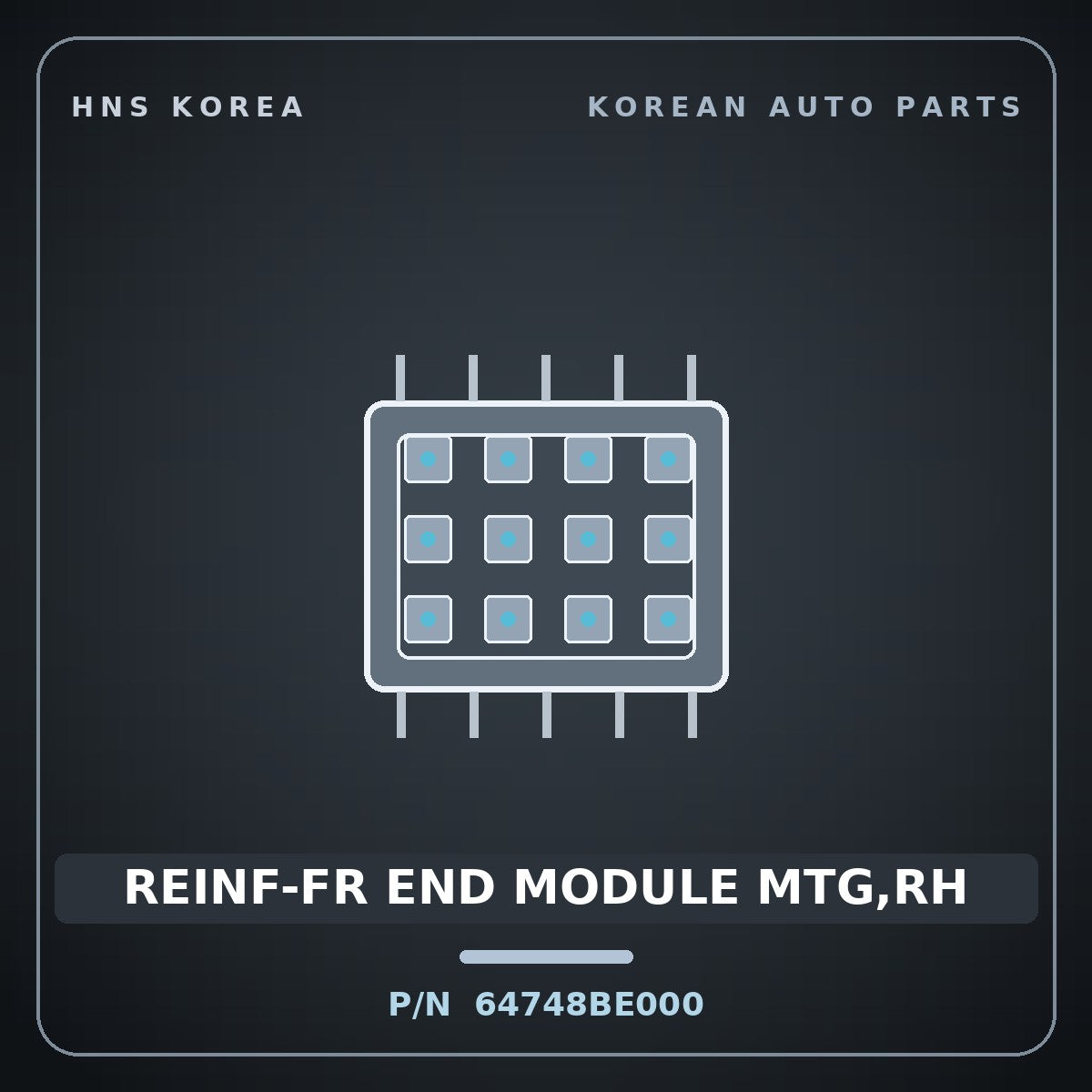 Genuine Mobis REINF-FR END MODULE MTG,RH 64748BE000 for Kona 2023 HNS Parts Korea