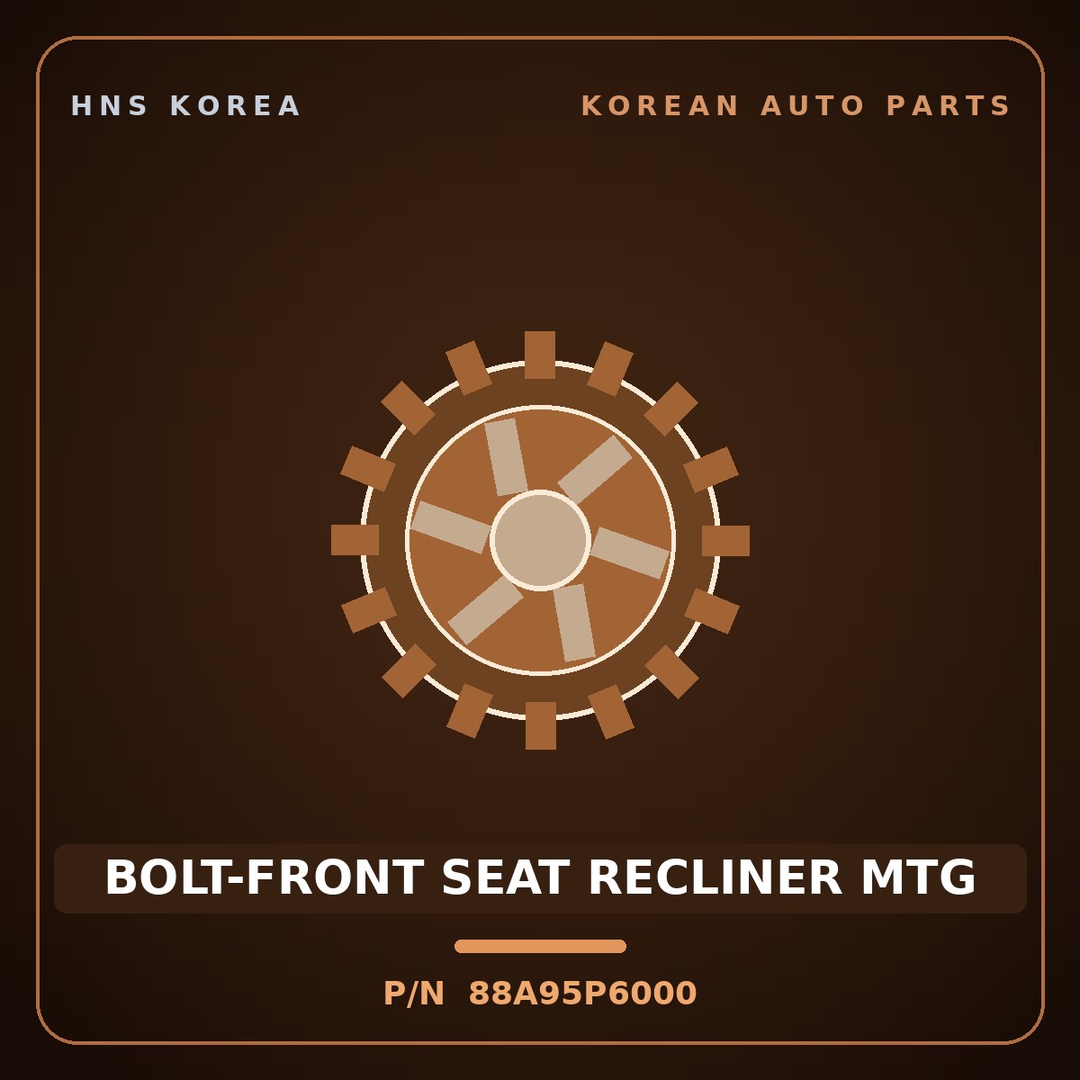 Genuine Mobis BOLT-FRONT SEAT RECLINER MTG 88A95P6000 for Santa Fe 2024 HNS Parts Korea