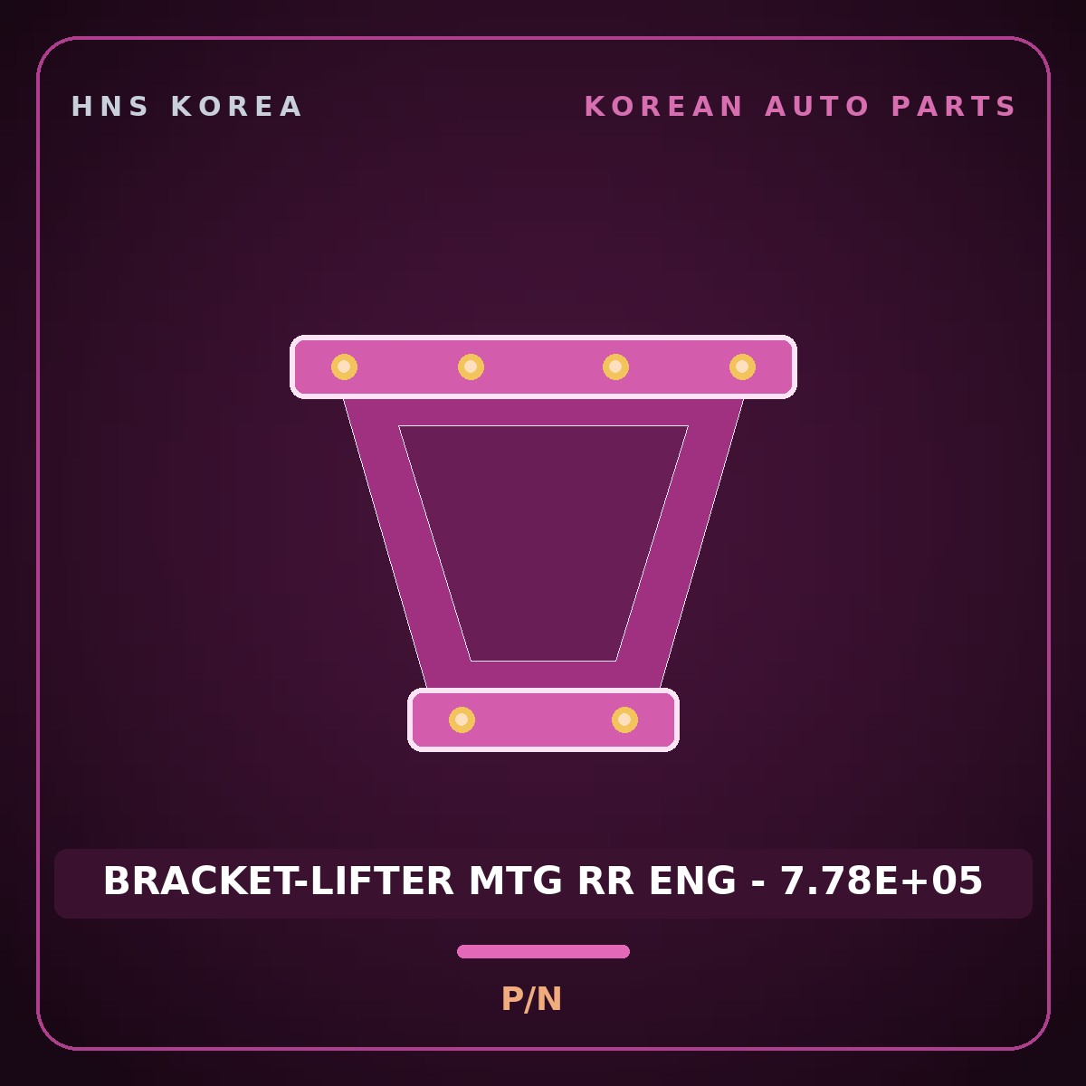 Genuine Mobis BRACKET-LIFTER MTG RR ENG - 7.78E+05  for Aero City 2003 HNS Parts Korea