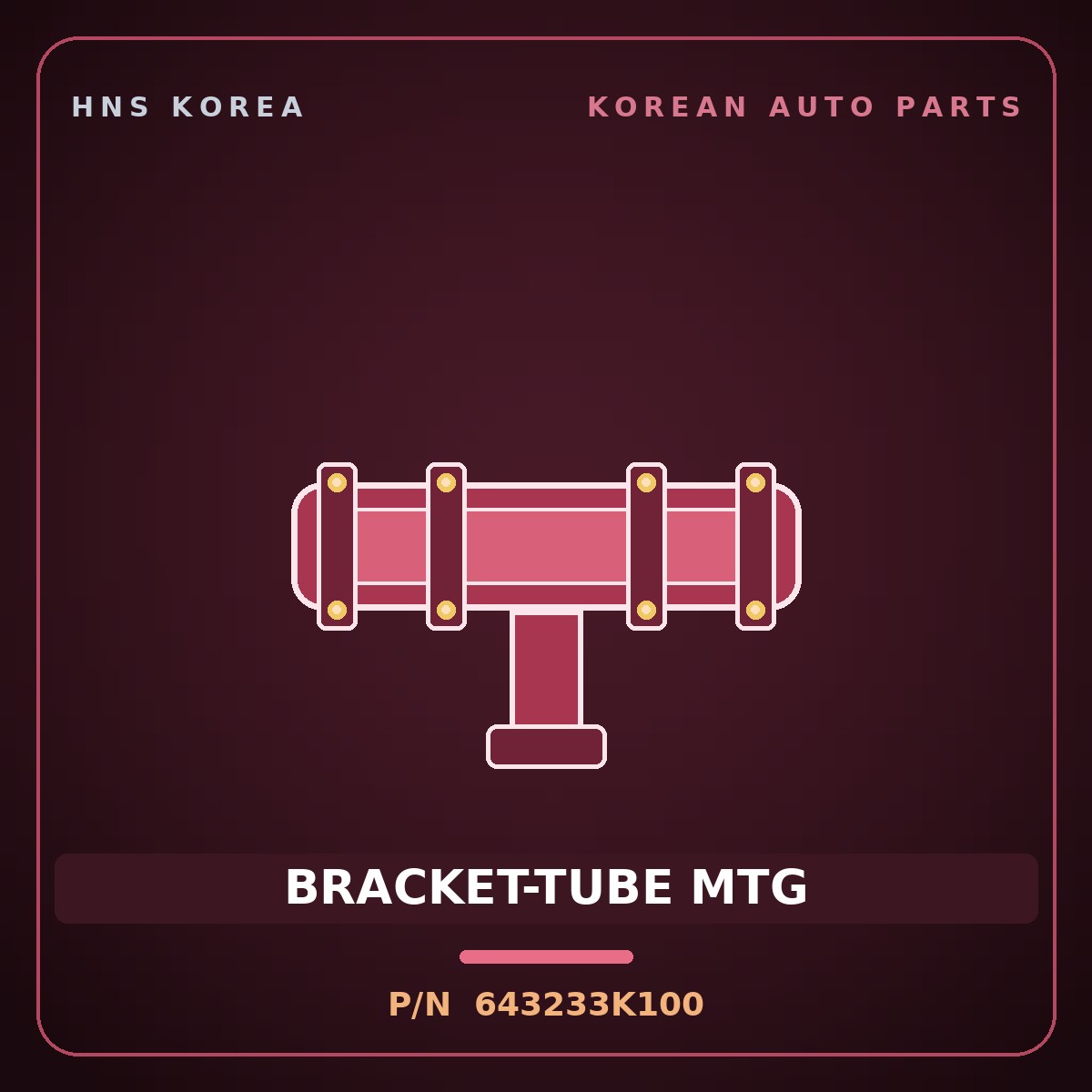 Genuine Mobis BRACKET-TUBE MTG 643233K100 for Equus 2007 HNS Parts Korea
