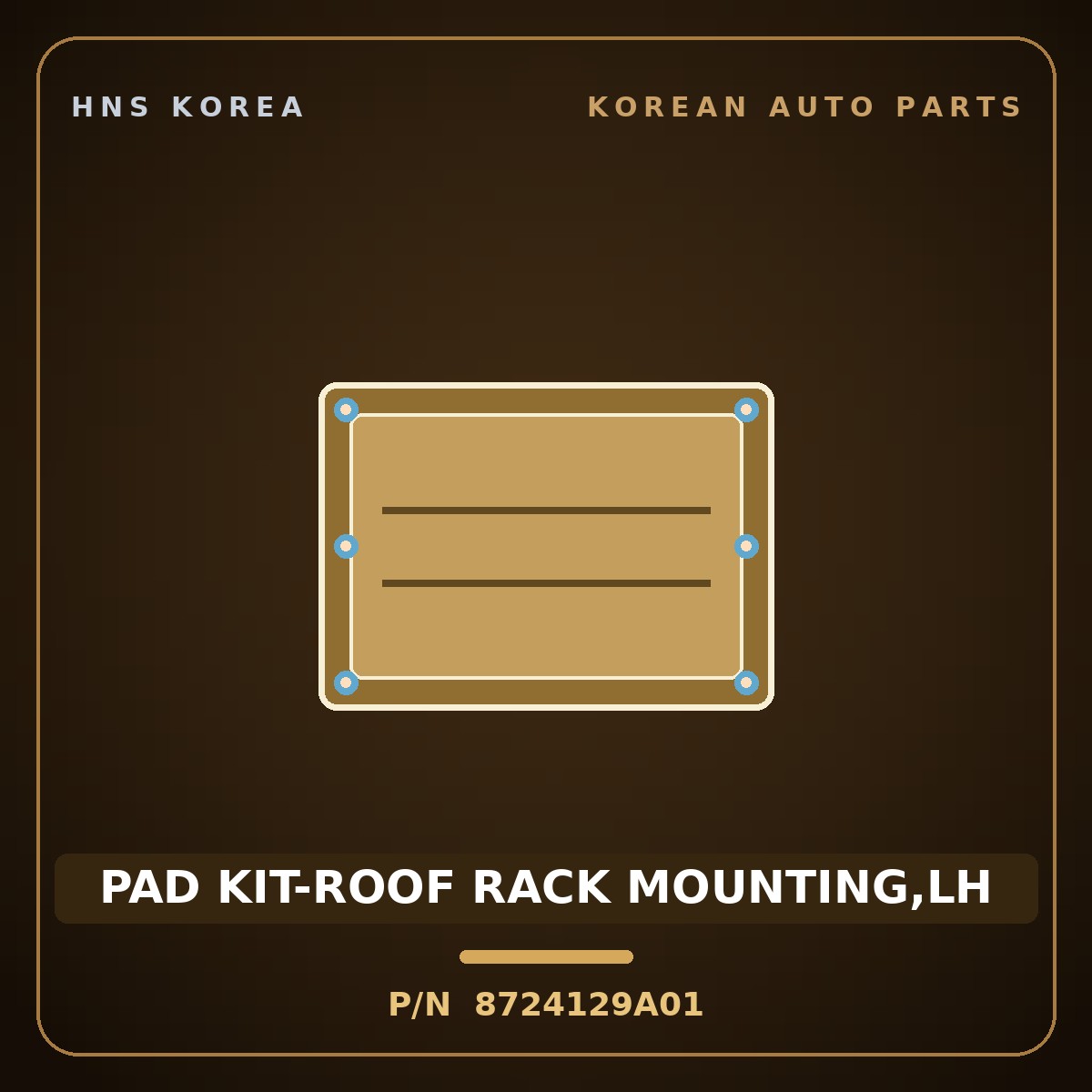Genuine Mobis PAD KIT-ROOF RACK MOUNTING,LH 8724129A01 for Elantra 1996 HNS Parts Korea