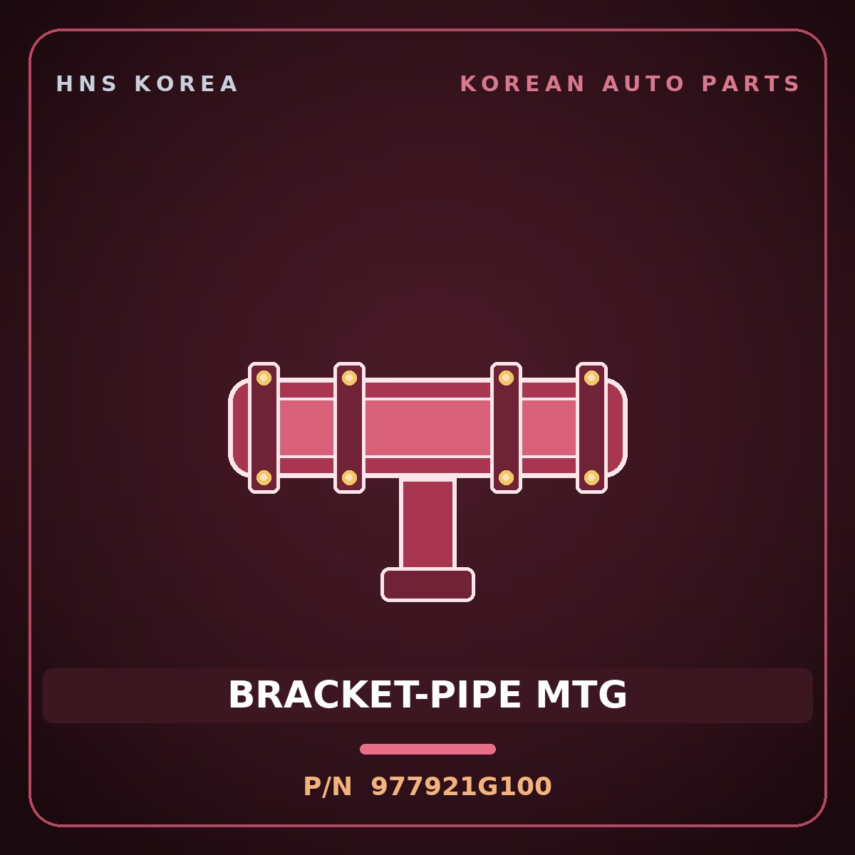 Genuine Mobis BRACKET-PIPE MTG 977921G100 for Pride 2006 HNS Parts Korea