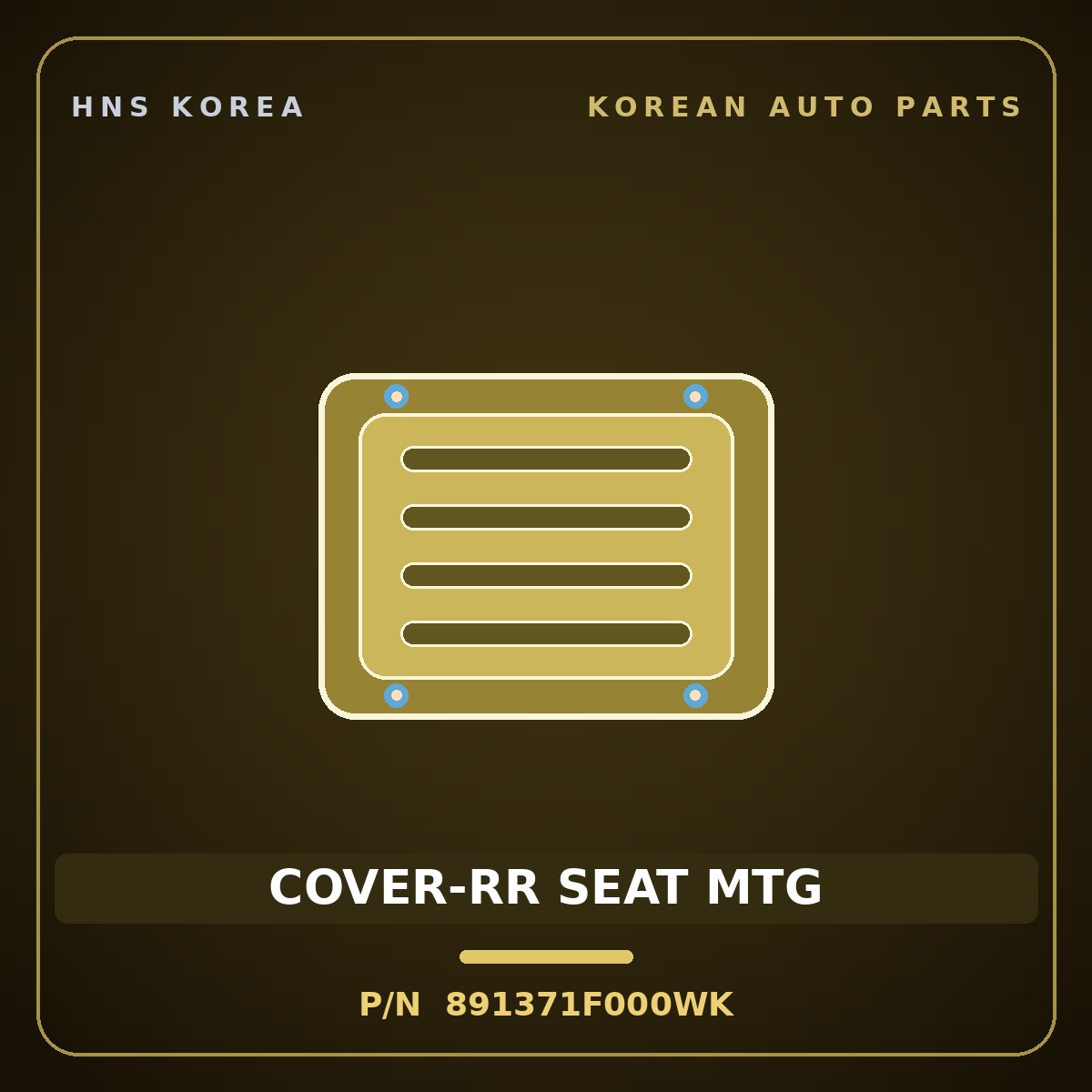 Genuine Mobis COVER-RR SEAT MTG 891371F000WK for Sportage 2006 HNS Parts Korea