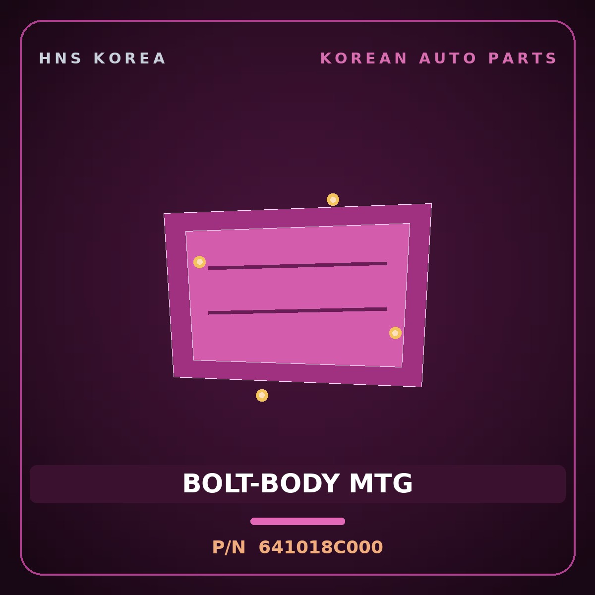 Genuine Mobis BOLT-BODY MTG 641018C000 for Aero City 2004 HNS Parts Korea