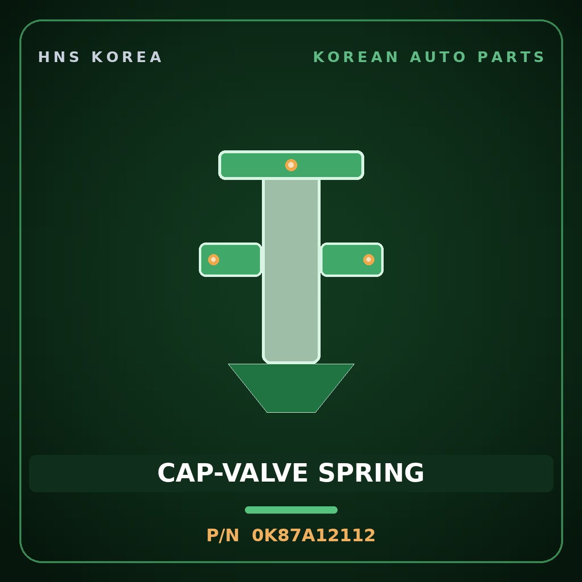 Genuine Mobis CAP-VALVE SPRING 0K87A12112 for 5-Ton Truck 1995 HNS Parts Korea