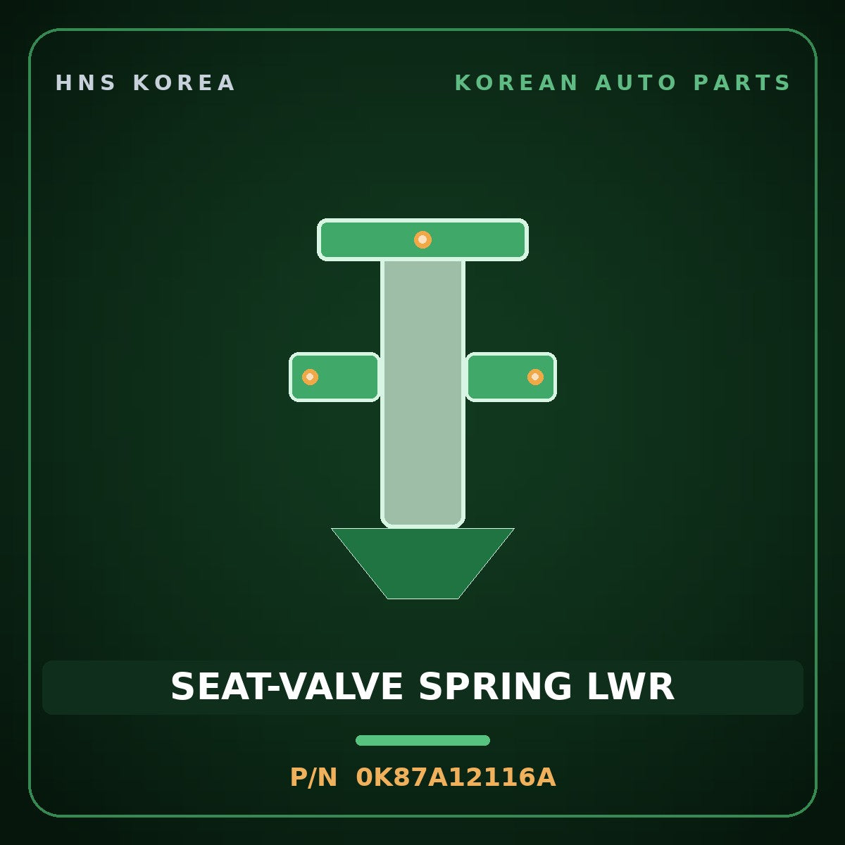 Genuine Mobis SEAT-VALVE SPRING LWR 0K87A12116A for 5-Ton Truck 1995 HNS Parts Korea