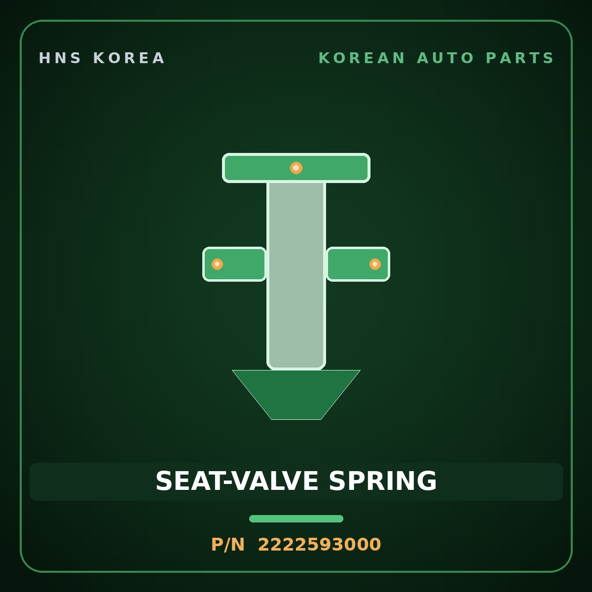 Genuine Mobis SEAT-VALVE SPRING 2222593000 for 5-Ton Truck 1997 HNS Parts Korea