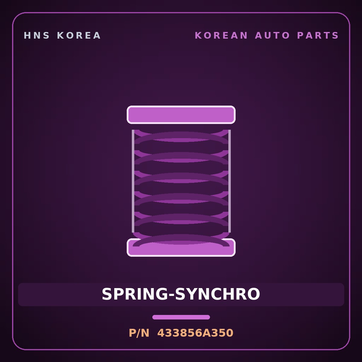 Genuine Mobis SPRING-SYNCHRO 433856A350 for 5-Ton Truck 1997 HNS Parts Korea