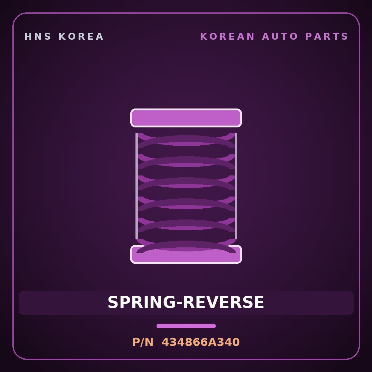 Genuine Mobis SPRING-REVERSE 434866A340 for 5-Ton Truck 1995 HNS Parts Korea